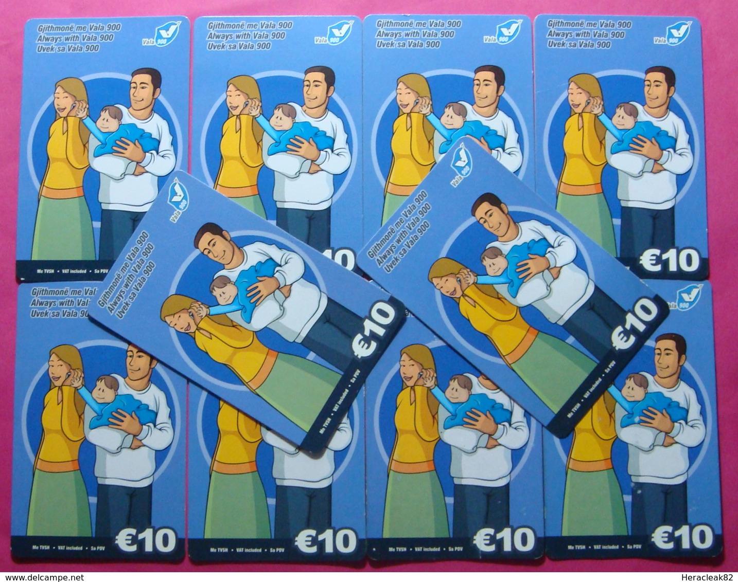 Series 61, Kosovo Lot Of 10 Prepaid Phone CARD 10 Euro Used Operator VALA900 (Alcatel) *Family Mobiling* - Kosovo