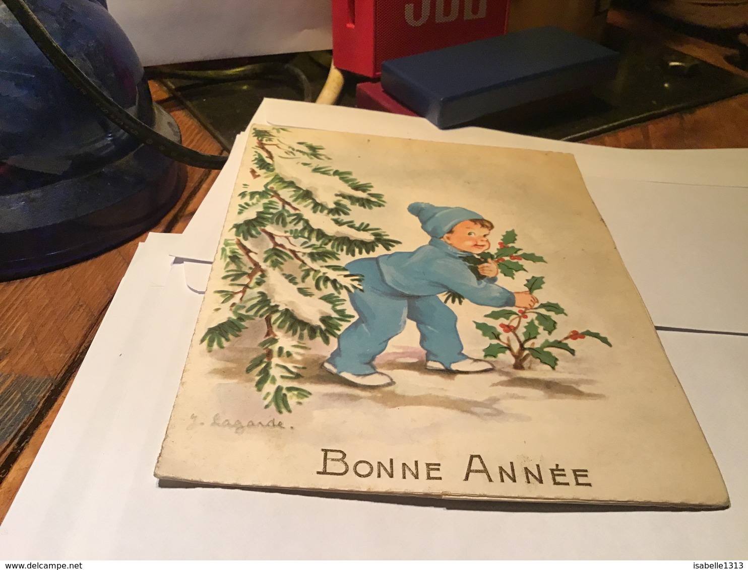 Carte De Bonne Année J Lagarde Carte Système Bonhomme De Neige - Nouvel An