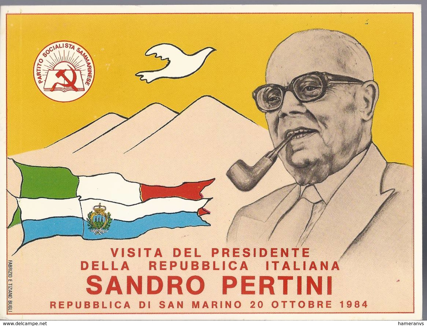 San Marino - Visita Del Presidente Della Rep. Italiana Sandro Pertini - First Day - H1709 - San Marino