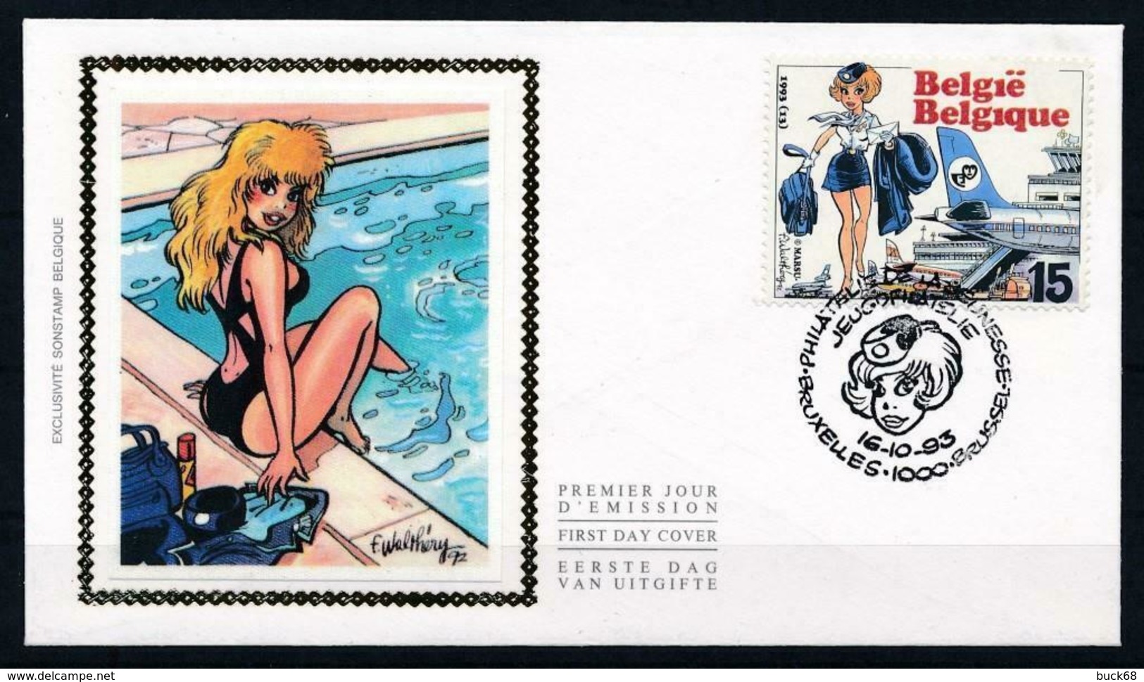 BELGIQUE 2528 FDC Premier Jour NATACHA NATASJA Cachet BRUXELLES François WALTHERY Oct 1993 - Comics