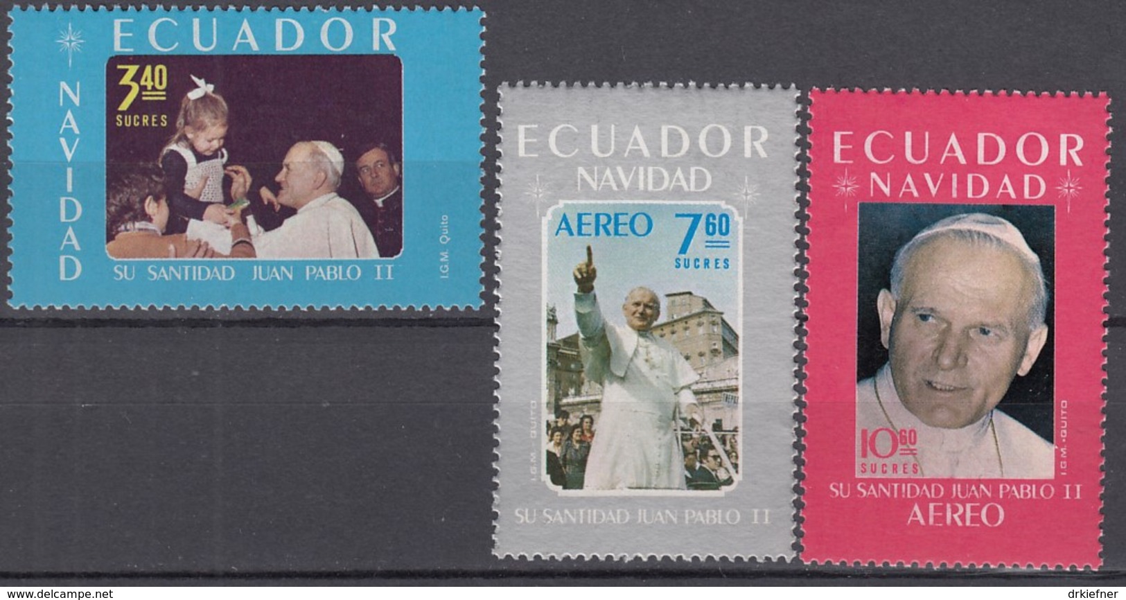 ECUADOR 1893-1895, Postfrisch **, Weihnachten: Papst Johannes Paul II, 1980 - Ecuador