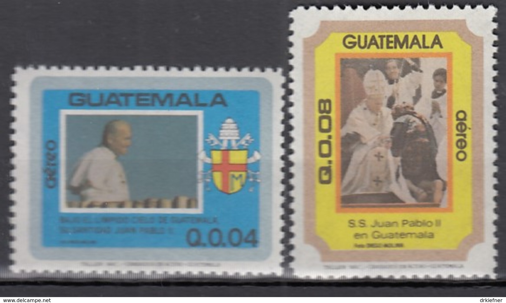 GUATEMALA 1238-1239, Postfrisch **, 1. Jahrestag Des Besuchs Von Papst Johannes Paul II, 1984 - Guatemala