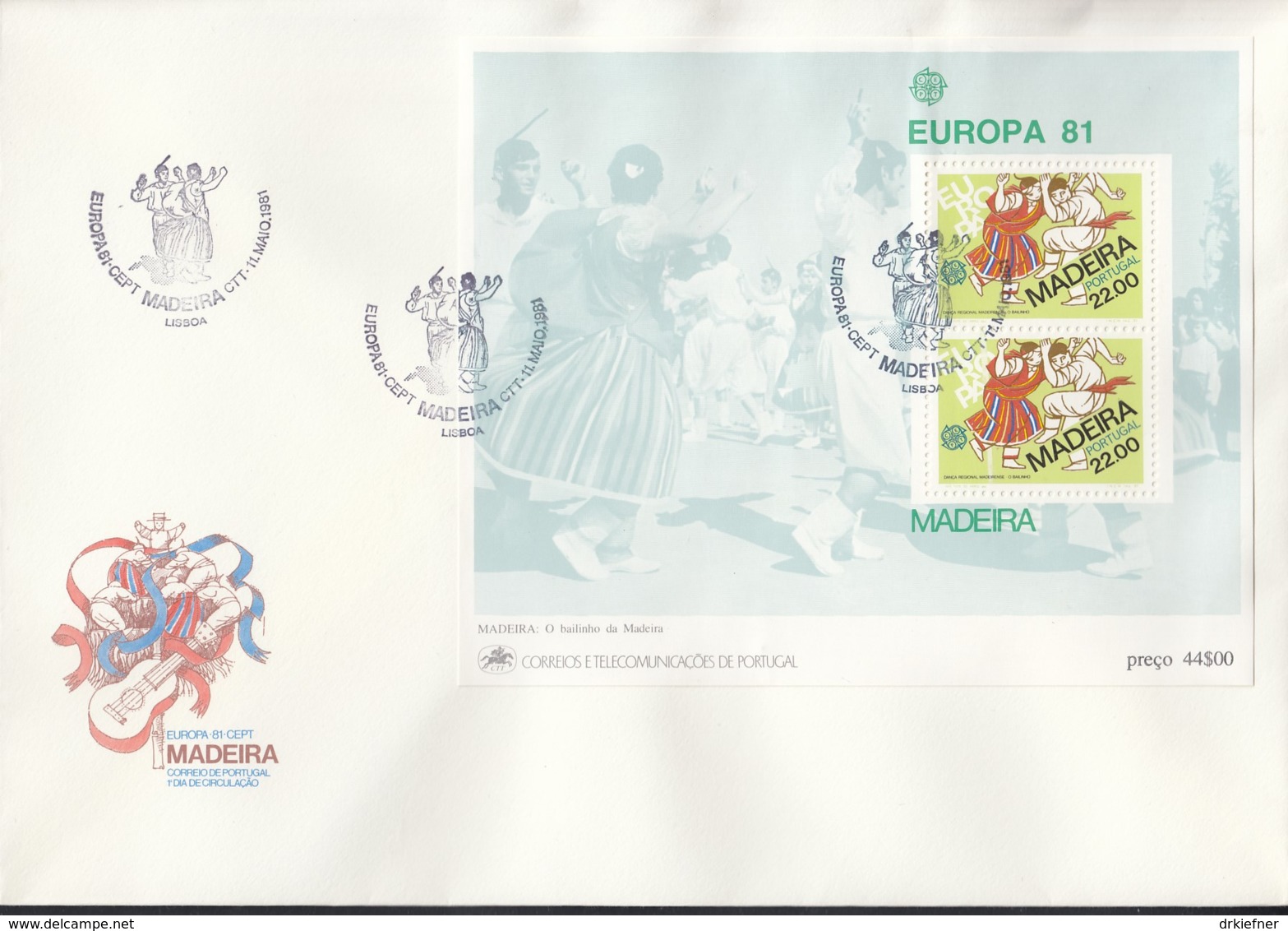 MADEIRA Block 2, FDC, Europa CEPT: Folklore 1981 - 1981