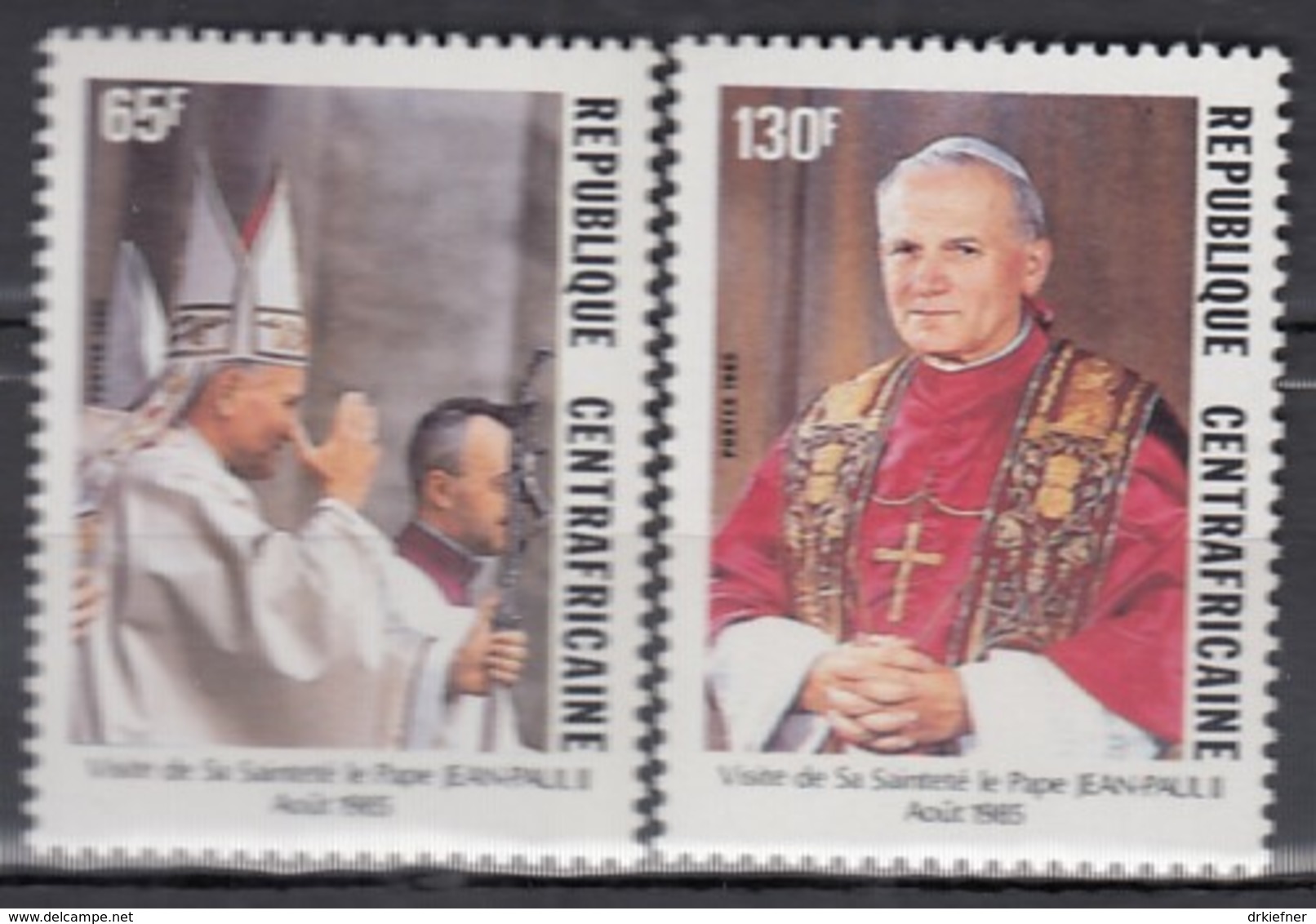 ZENTRALAFR. REPUBLIK 1142-1143, Postfrisch **, Besuch Von Papst Johannes Paul II, 1985 - Zentralafrik. Republik