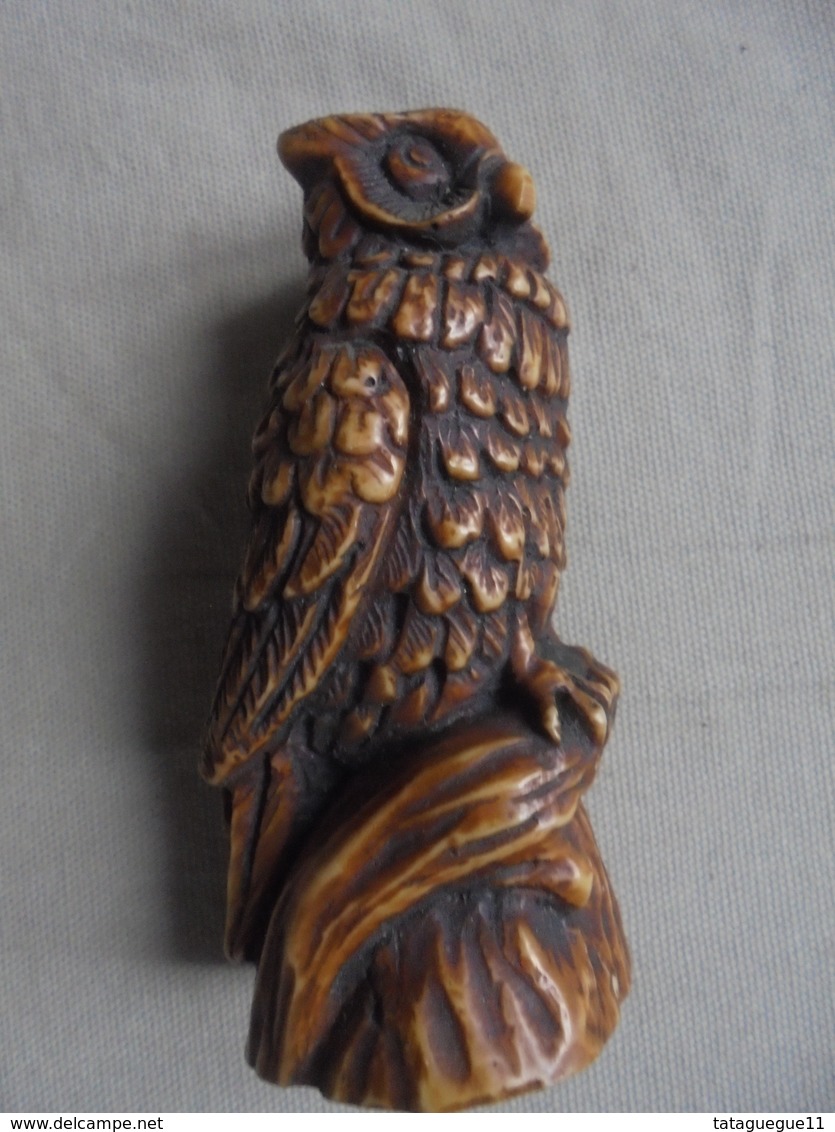 Vintage - Statuette De Chouette Hibou En Résine - Animaux