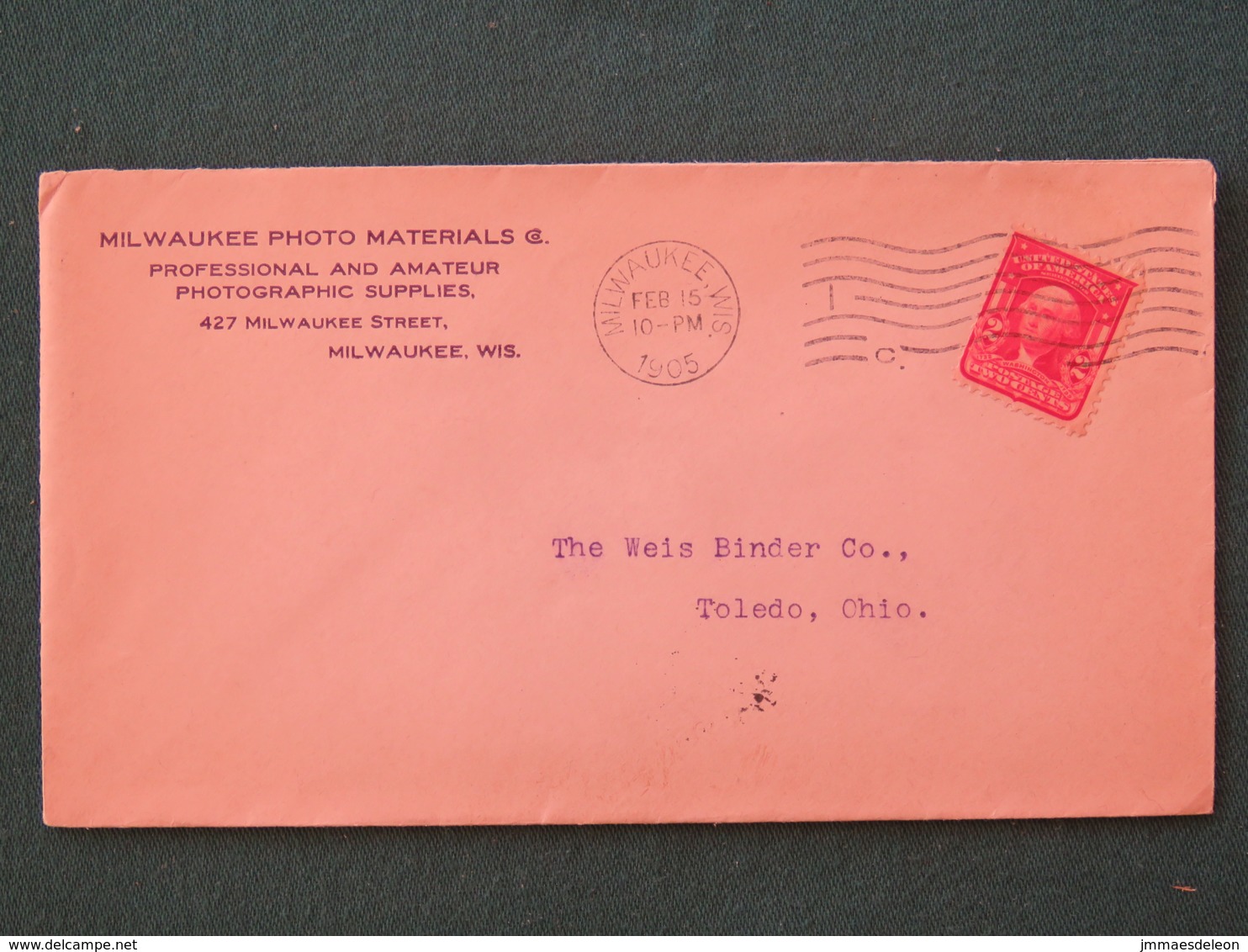 USA 1905 Cover Milwaukee To Toledo - Washington - Photo Logo - Briefe U. Dokumente