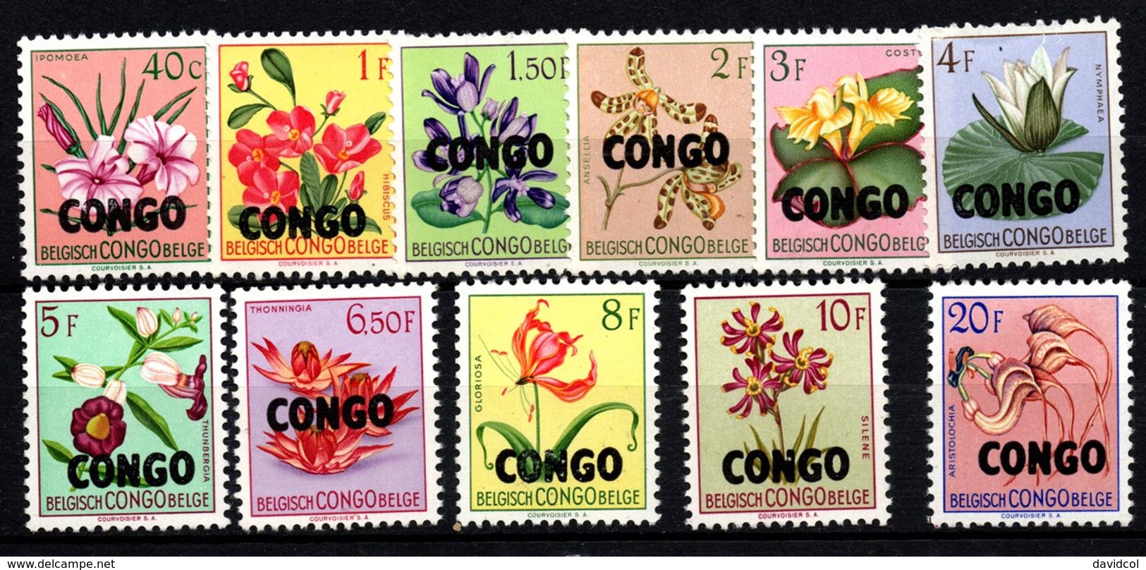 S099.-. CONGO. 1960 . SC#: 326 // 338 - MNH - FLOWERS - Autres & Non Classés