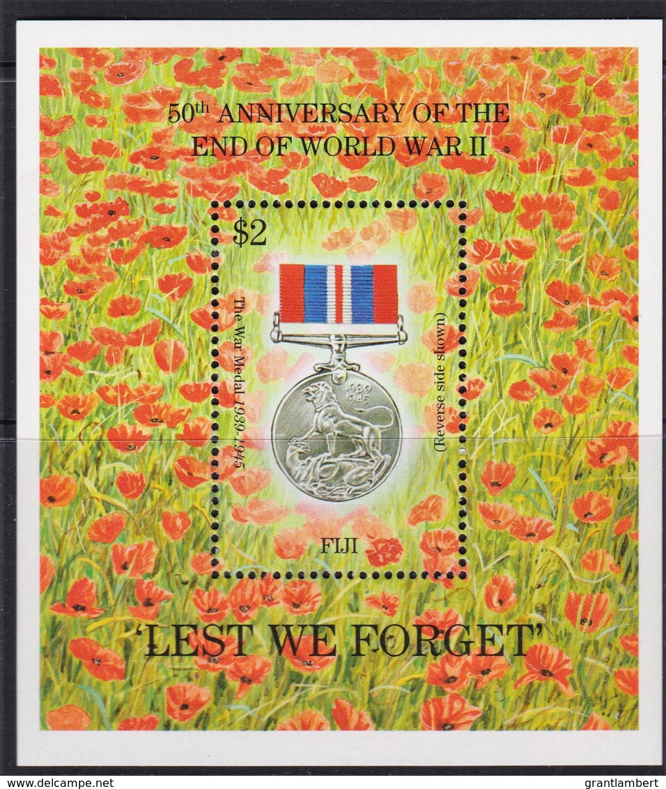 Fiji 1995 End Of World War II - 50 Years - Lest We Forget Minisheet MNH - Fiji (1970-...)