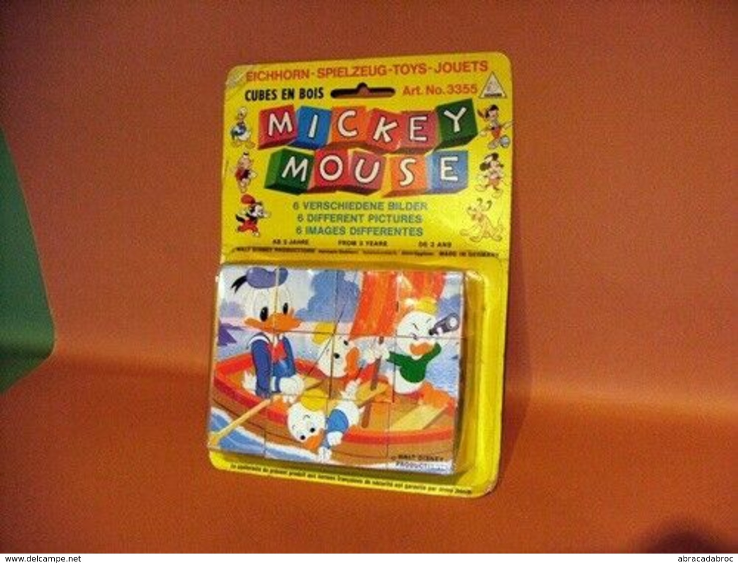 Petit Jeu De Cubes - Mickey Mouse - Neuf Sous Blister D'un Ancien Lot De Stock - Jouets Anciens