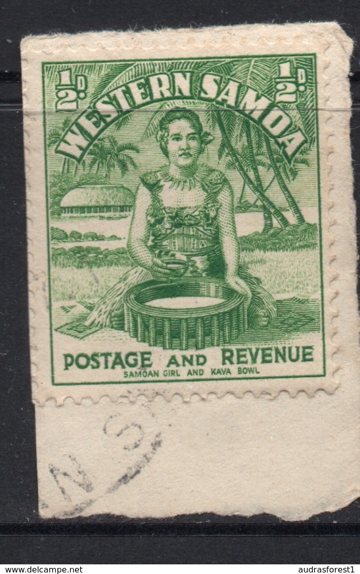 ½d Value WESTERN SAMOA Postally Used Stamp On Paper , Postmarked Circa 1935 - Samoa (Staat)