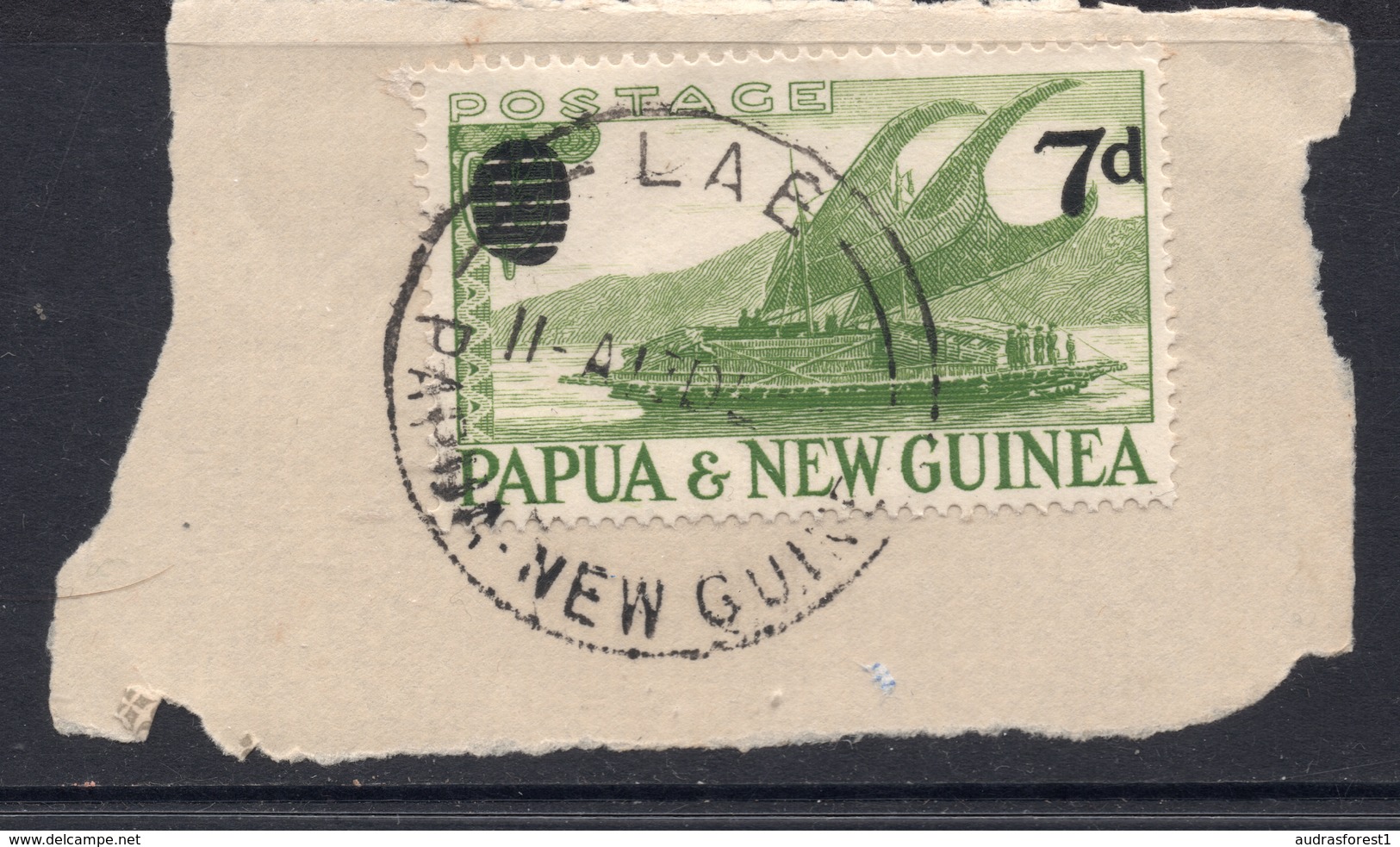 7d Value PAPUA NEW GUINEA Postally Used Stamp On Paper, Postmarked LAE, 13 DEC --- - Papua New Guinea