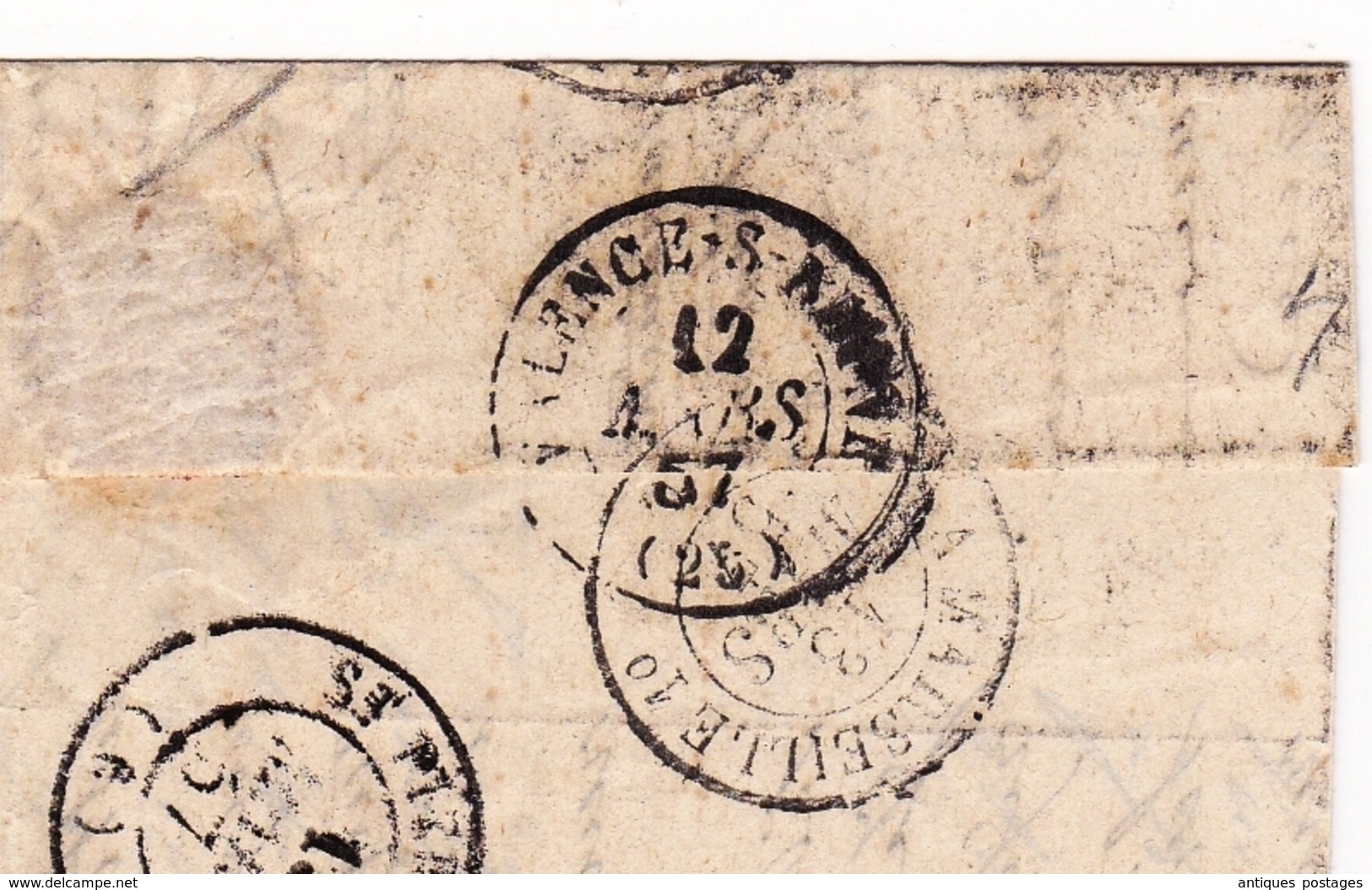 Lettre 1857 Saint Martin de Valamas Ardèche Lachapelle Timbre Napoléon III 20 Centimes