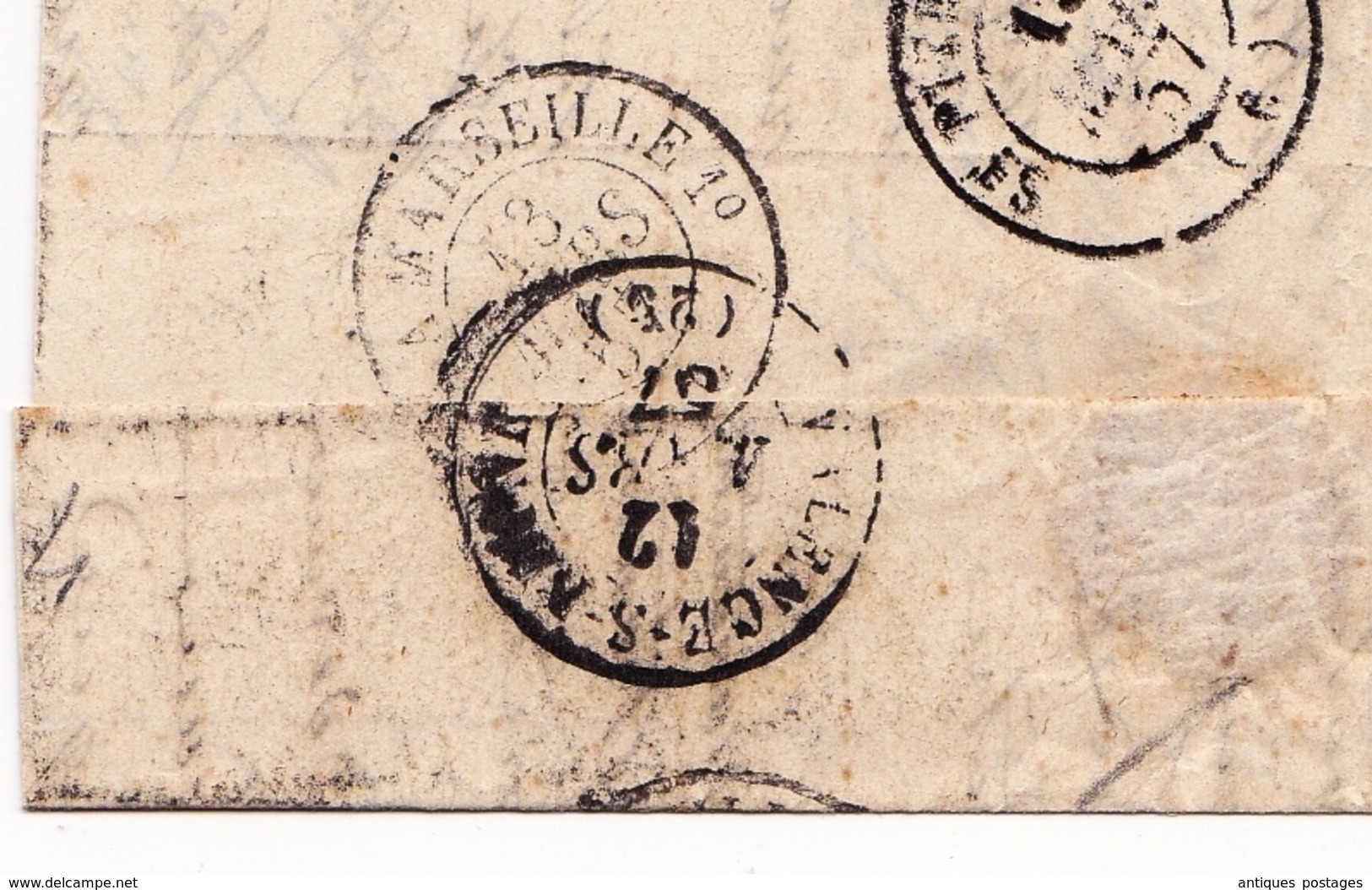 Lettre 1857 Saint Martin de Valamas Ardèche Lachapelle Timbre Napoléon III 20 Centimes