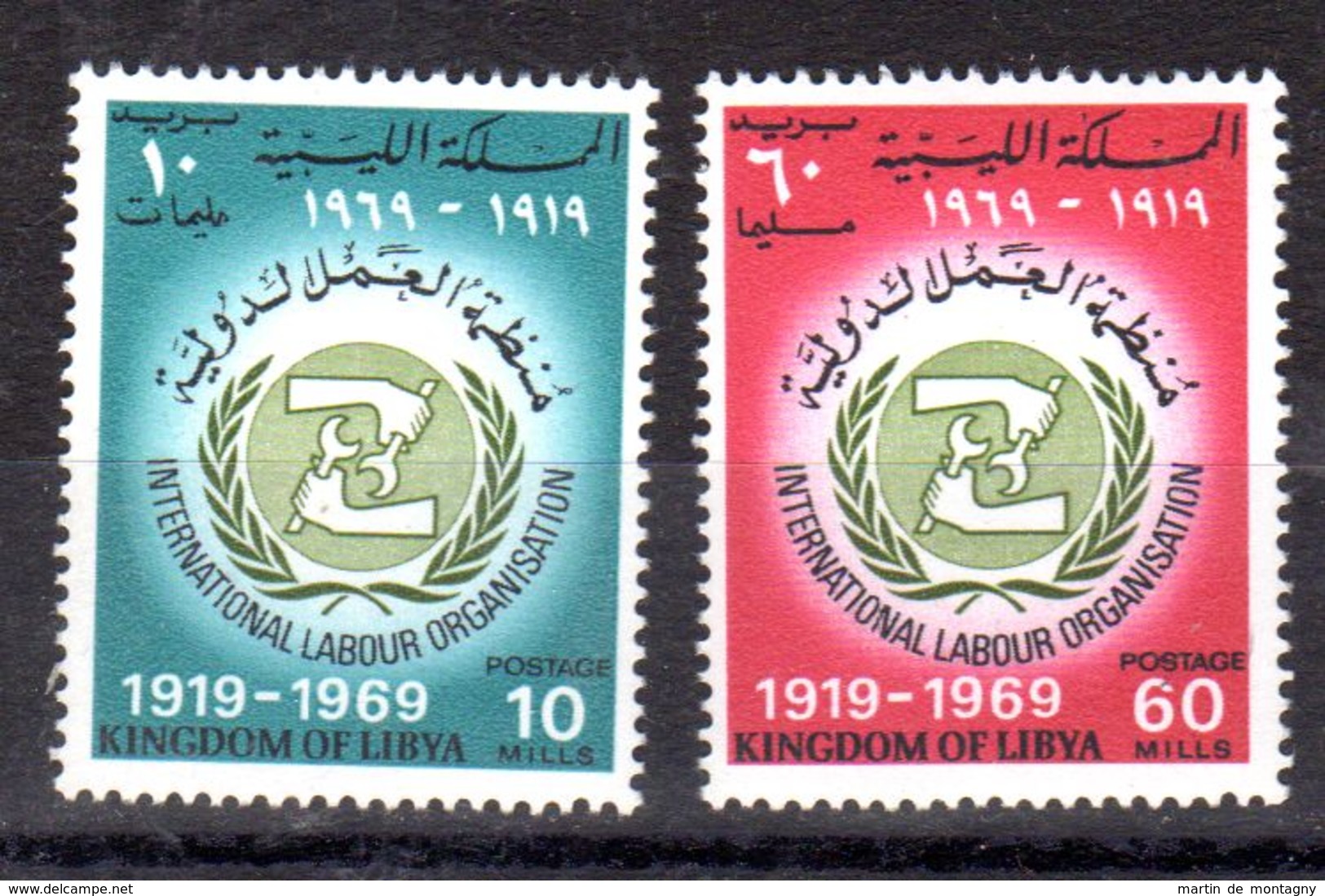 1.6.1969; 50 Jahre ILO, Mi-Nr. 280 +281, Postfrisch, Los 51566 - Libya