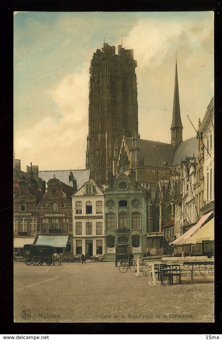 Malines Mechelen Coin De La Grand'Place Et La Cathédrale Nels - Malines