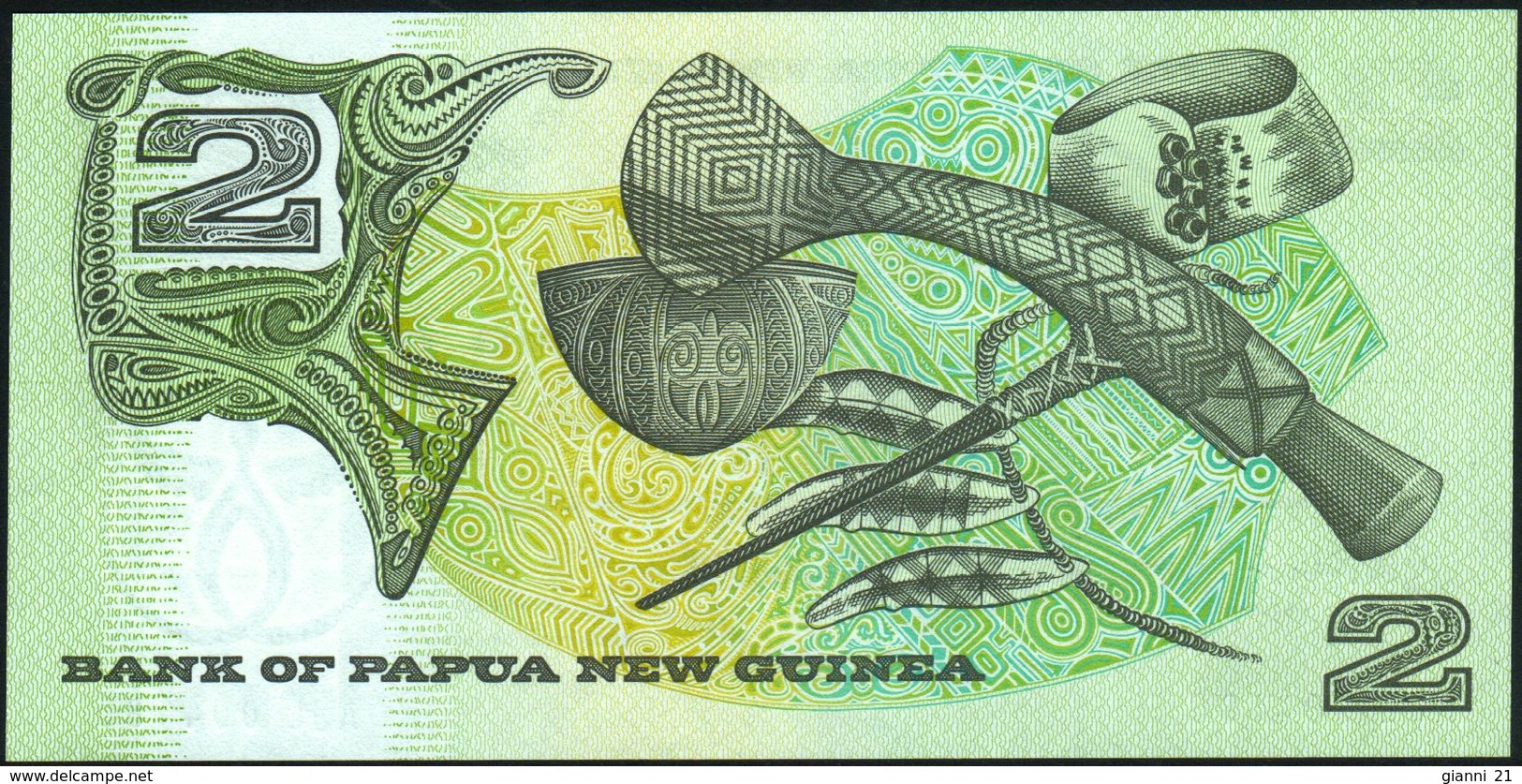 PAPUA NEW GUINEA - 2 Kina Nd.(1981-1991) {Signature 3} {sign. ToRobert & Vele} UNC P.5 C - Papua New Guinea