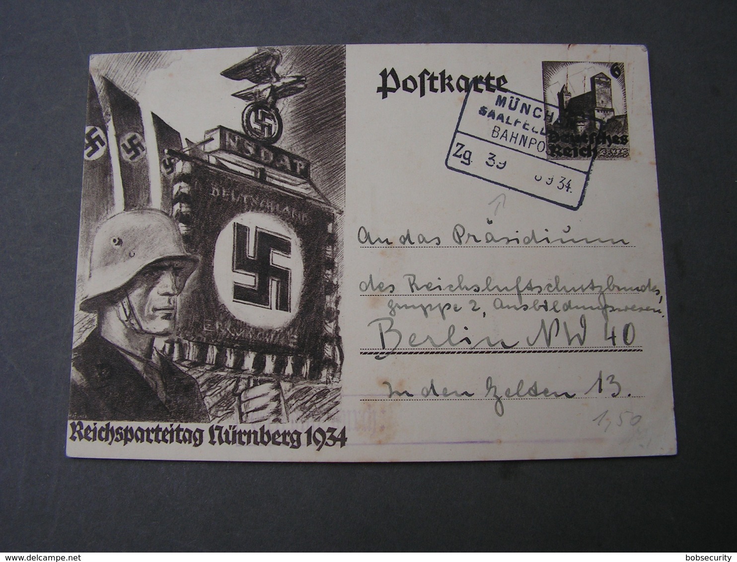 DR Karte Bahnpost 1934 - Other & Unclassified