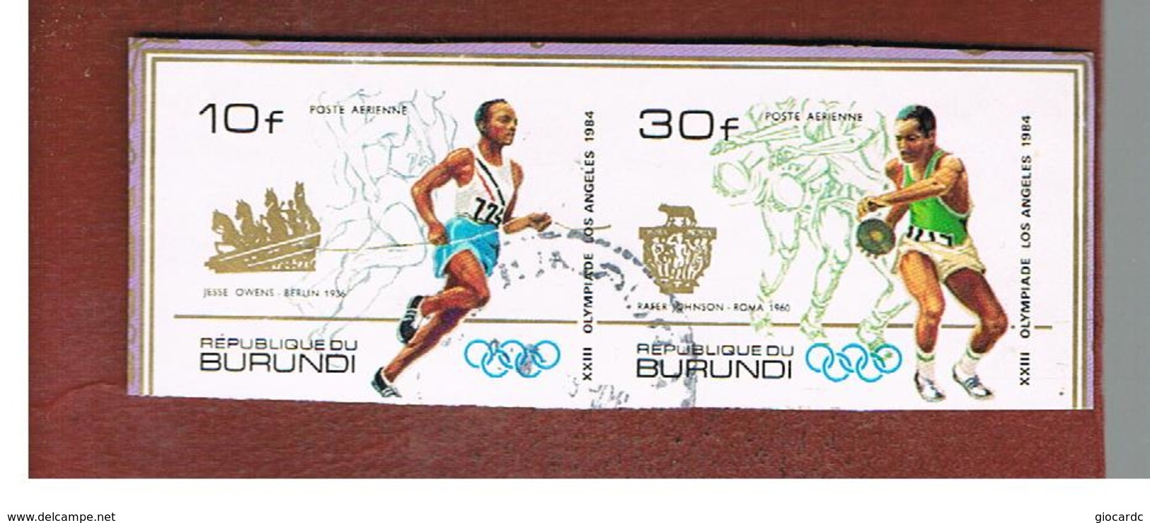 BURUNDI    -  SG 1441.1442  - 1984 OLYMPIC GAMES (IMPERFORATED FROM BF)    - USED ° - Usati