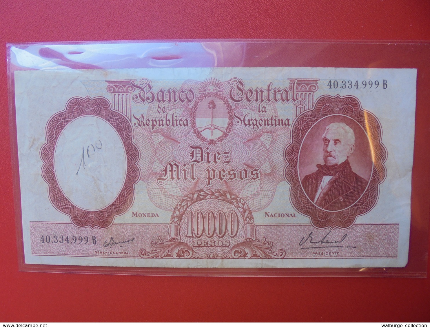 ARGENTINE 10.000 PESOS 1961-69 CIRCULER (B.5) - Argentine