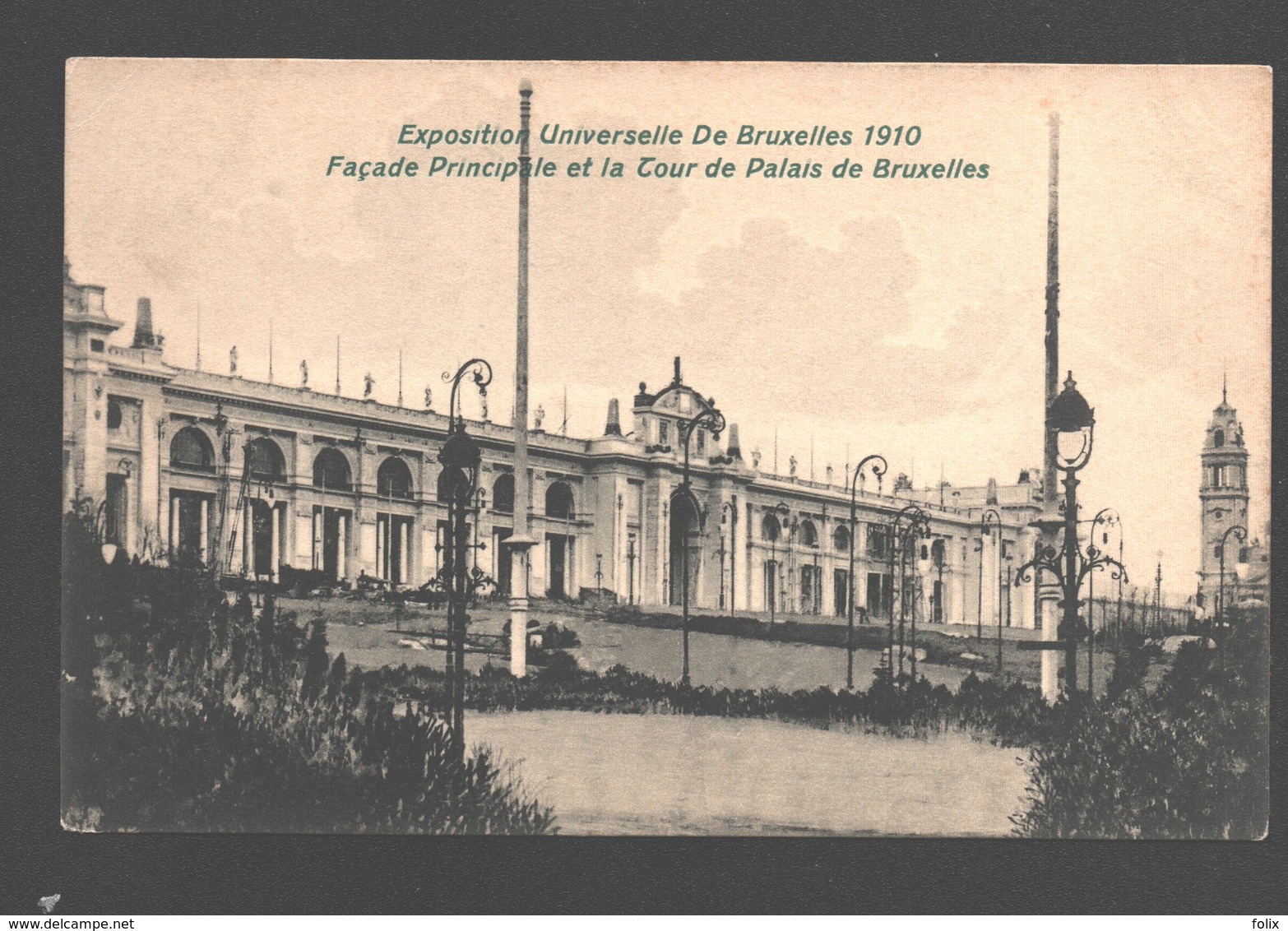 Brussel - Exposition Universelle De Bruxelles 1910 - Façade Principale Et La Tour De Palais De Bruxelles - Expositions Universelles