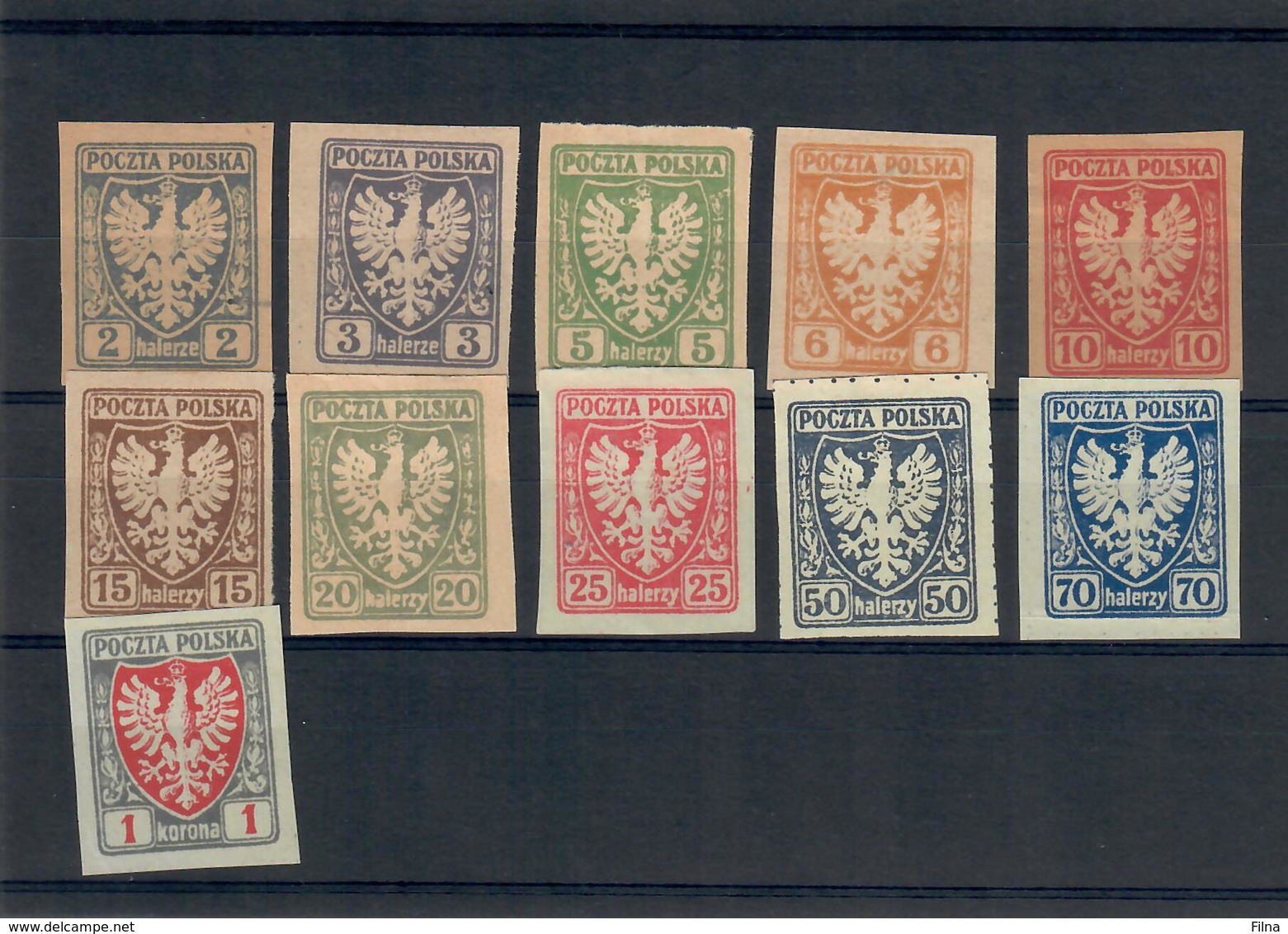 POLONIA 1919 - STEMMA CON AQUILA EMISSIONI PER LA GALIZIA -  NUOVI - Unused Stamps