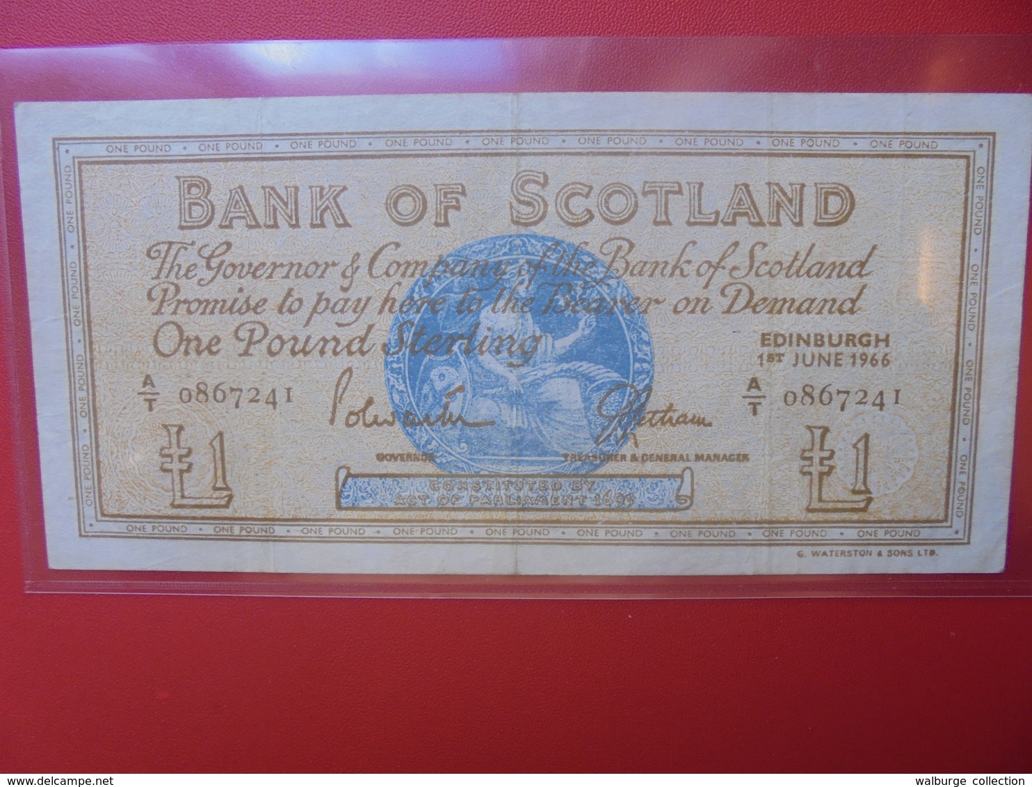 ECOSSE ONE POUND 1966 CIRCULER BELLE QUALITE (B.5) - 1 Pound