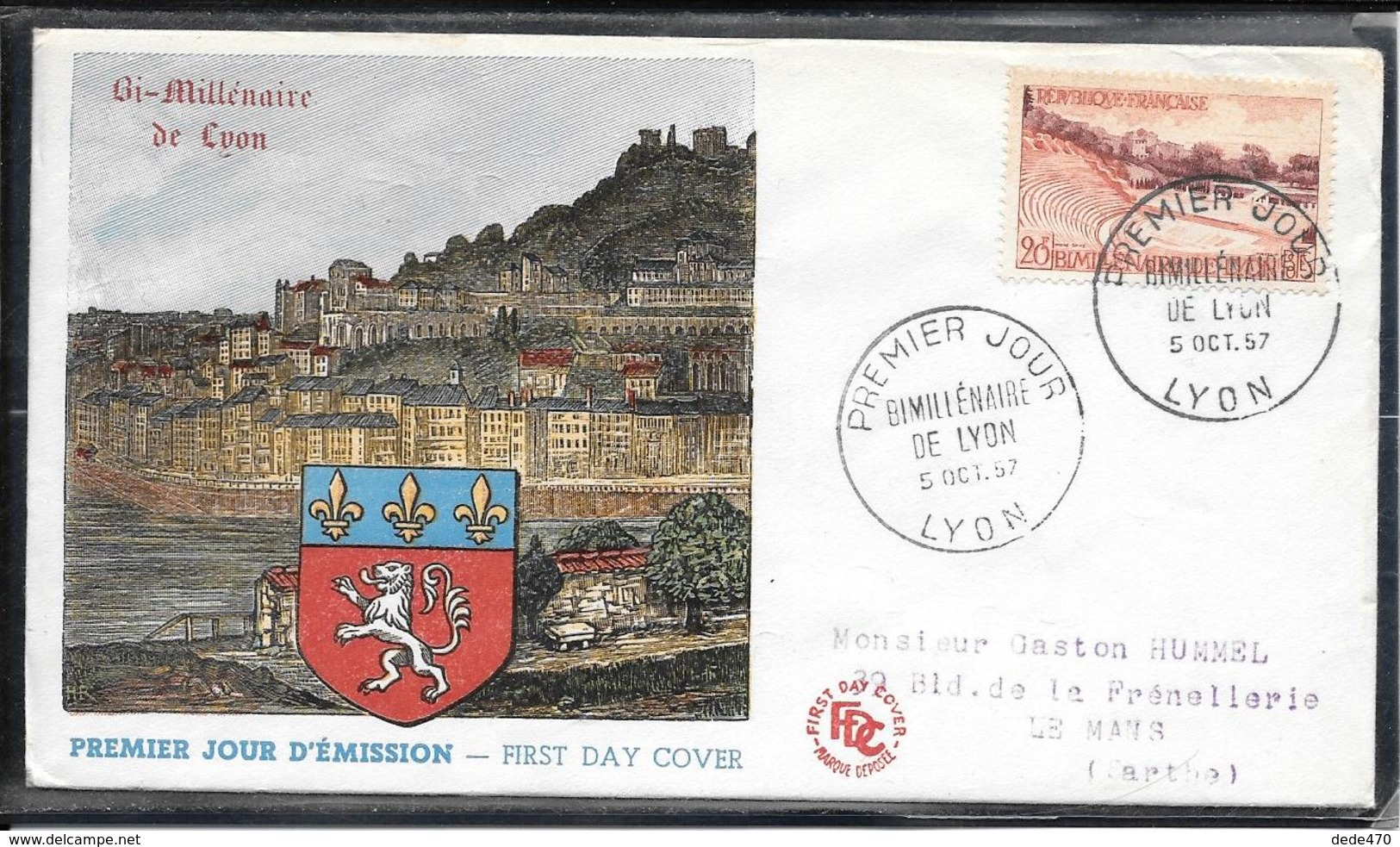 FDC 1957 - 1124 BIMILLENAIRE De LYON - 1950-1959