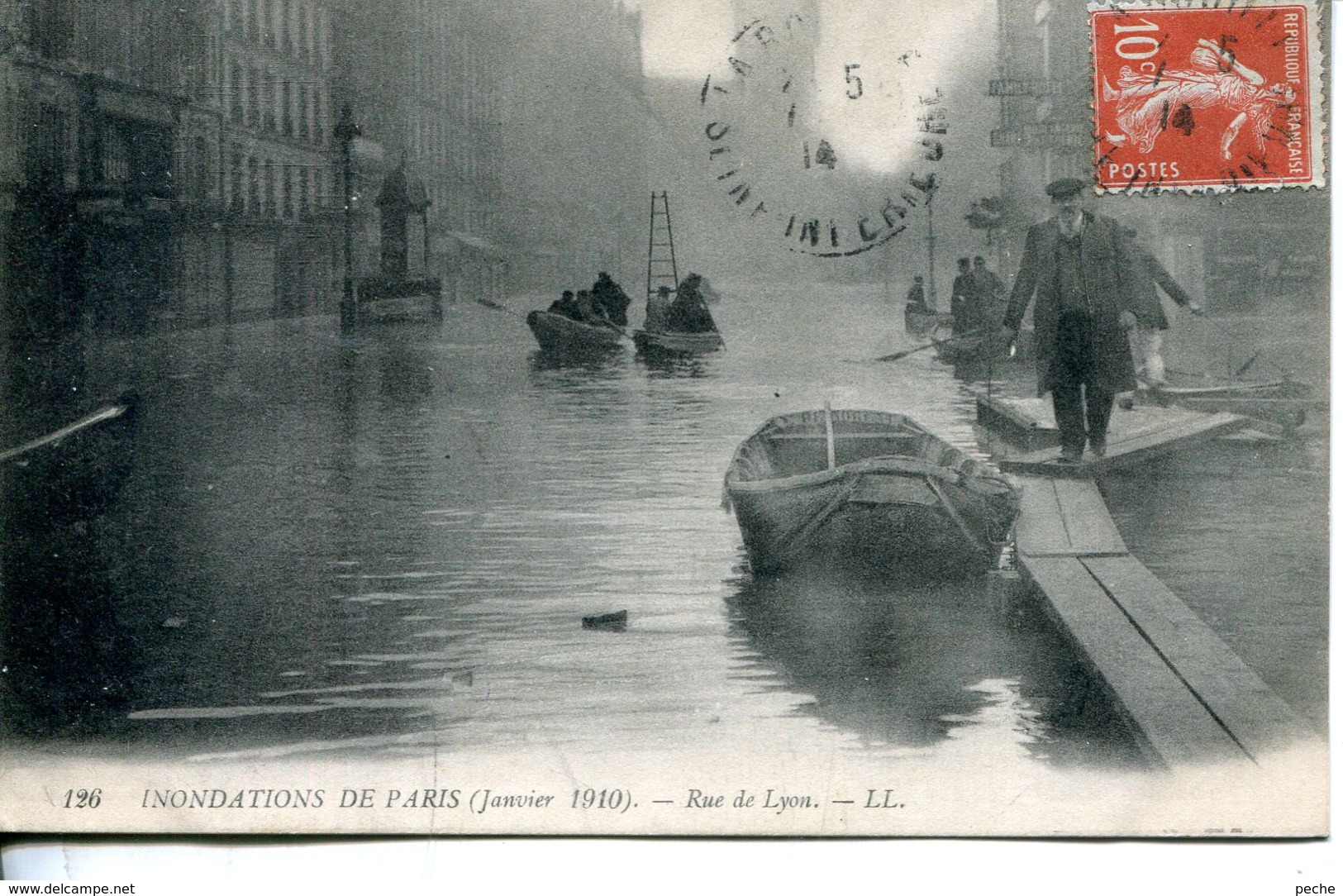 N°74992 -cpa Paris -rue De Lyon -inondations De Janvier 1910- - Inondations De 1910