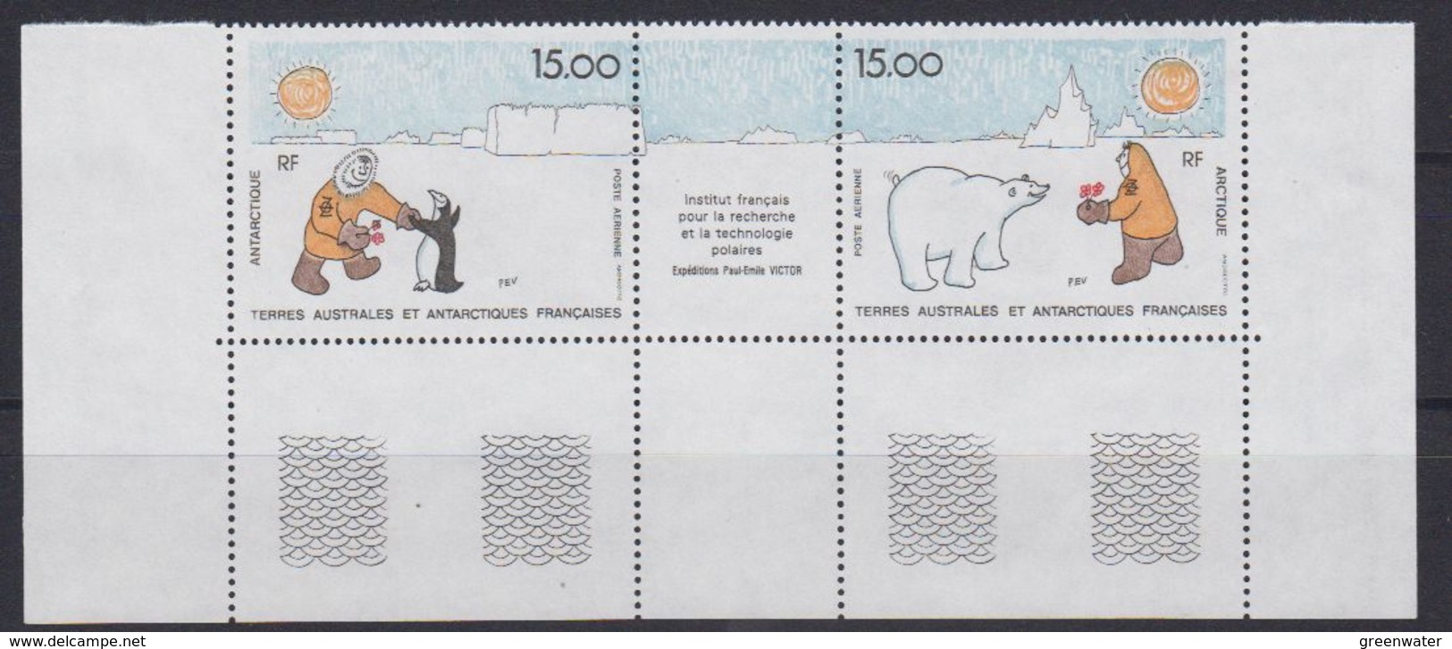 TAAF 1991 Institut Pour La Recherche Polaires 2v+label  (+margin) ** Mnh (44045) - Ongebruikt