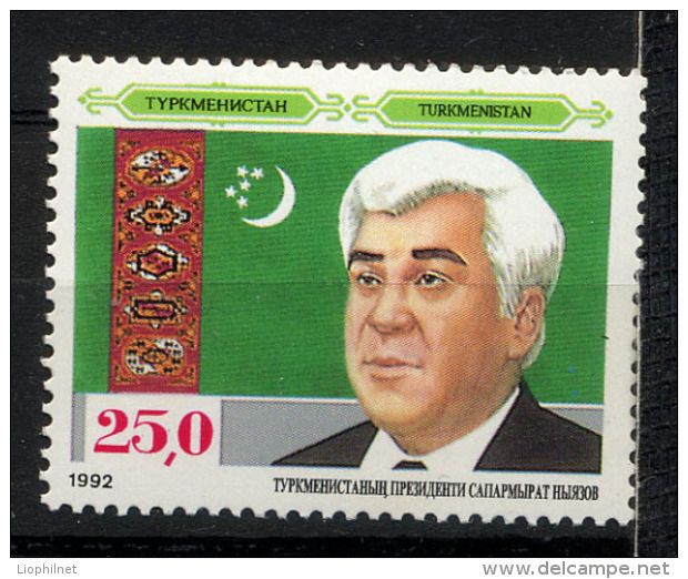 TURKMENISTAN 1992, Yvert 8, Anniversaire Indépendance, Président, 1 Valeur, Neuf / Mint. R146 - Turkménistan