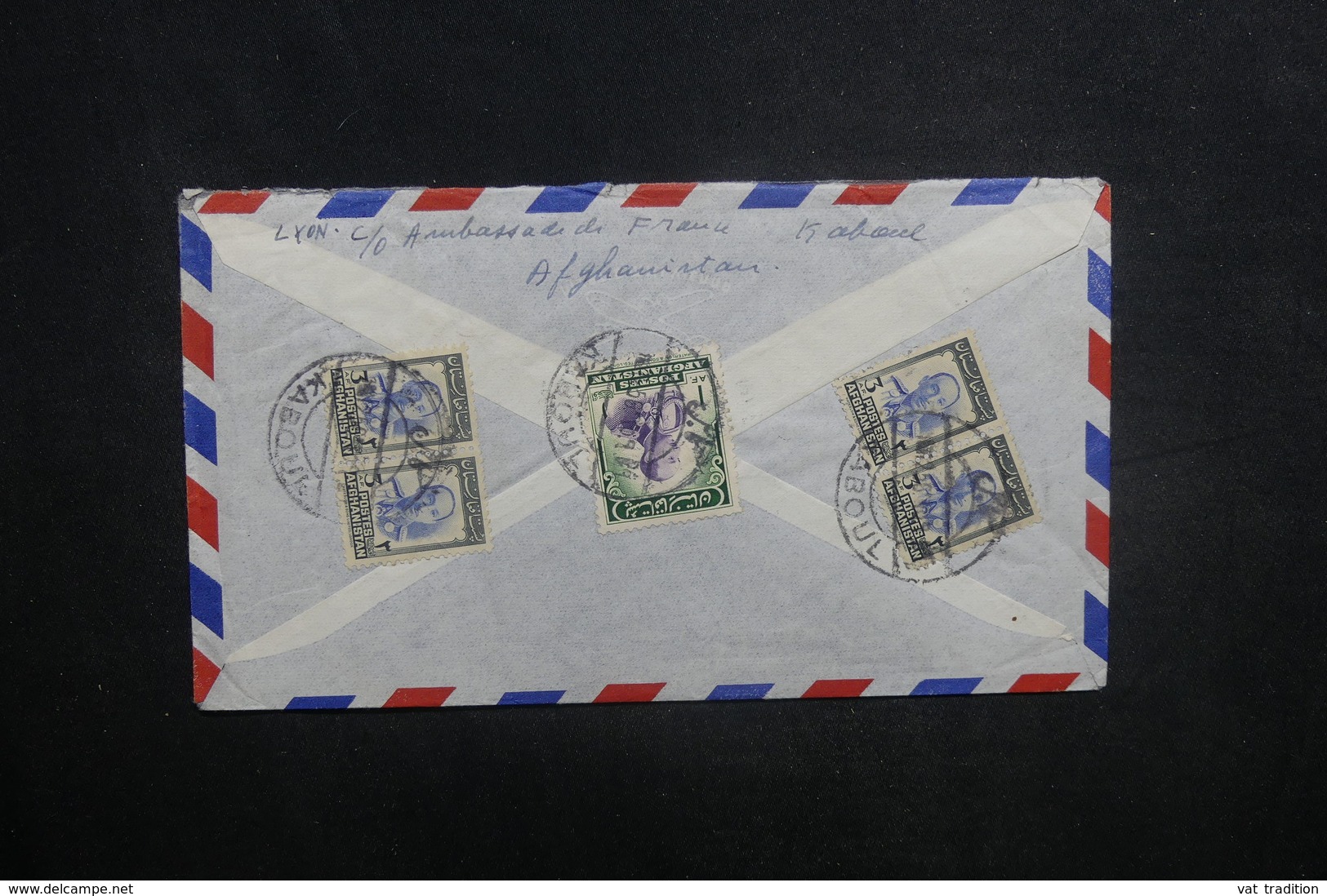 AFGHANISTAN - Enveloppe De Kaboul Pour Paris En 1956, Affranchissement Plaisant Au Verso - L 37584 - Afghanistan