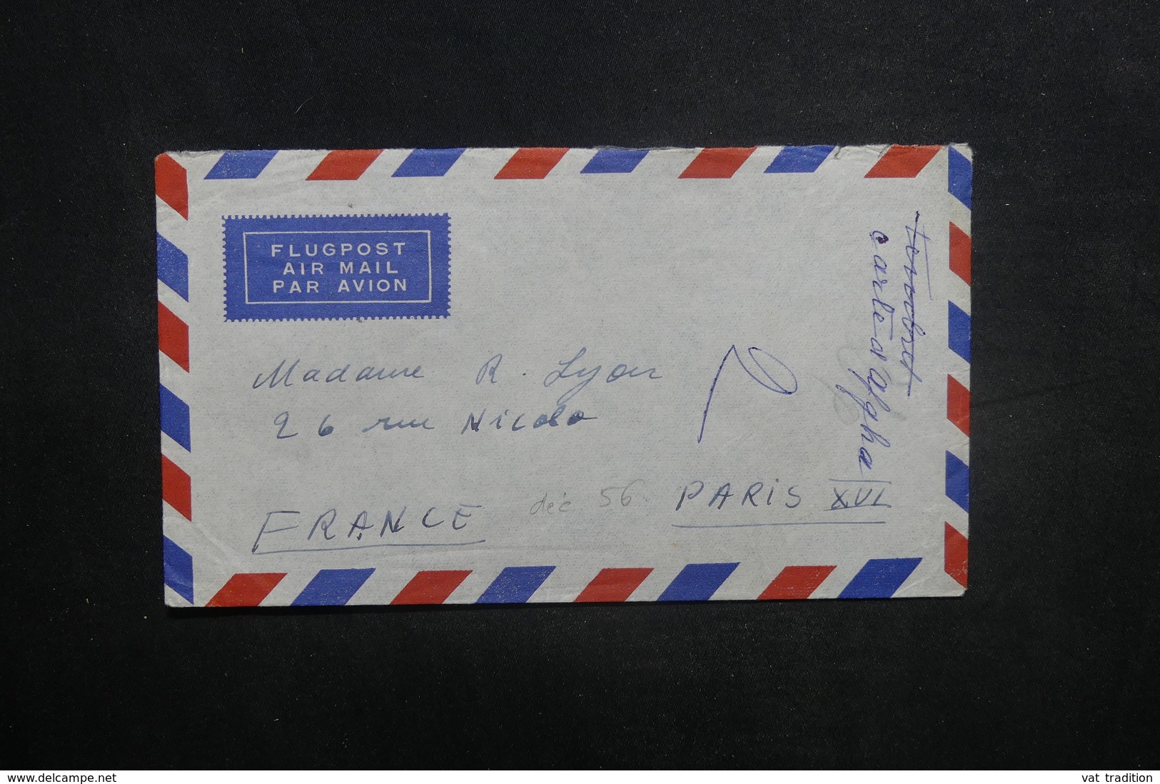 AFGHANISTAN - Enveloppe De Kaboul Pour Paris En 1956, Affranchissement Plaisant Au Verso - L 37584 - Afghanistan