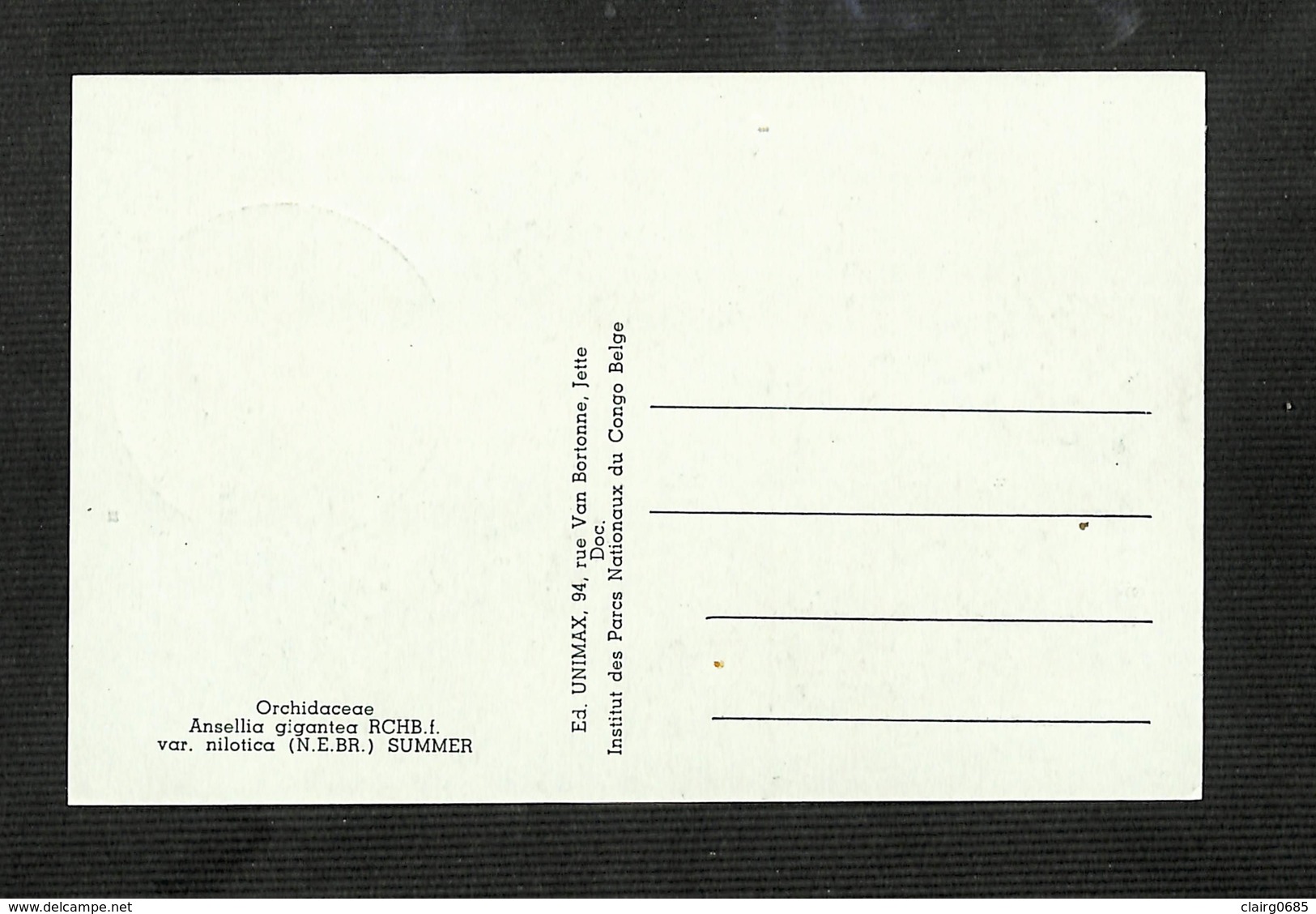 CONGO BELGE - BELGISCH CONGO - Carte MAXIMUM 1958 - Palais Du CONGO BELGE Et Du RUANDA-URUNDI - Fleurs - ANSELLIA - Altri & Non Classificati
