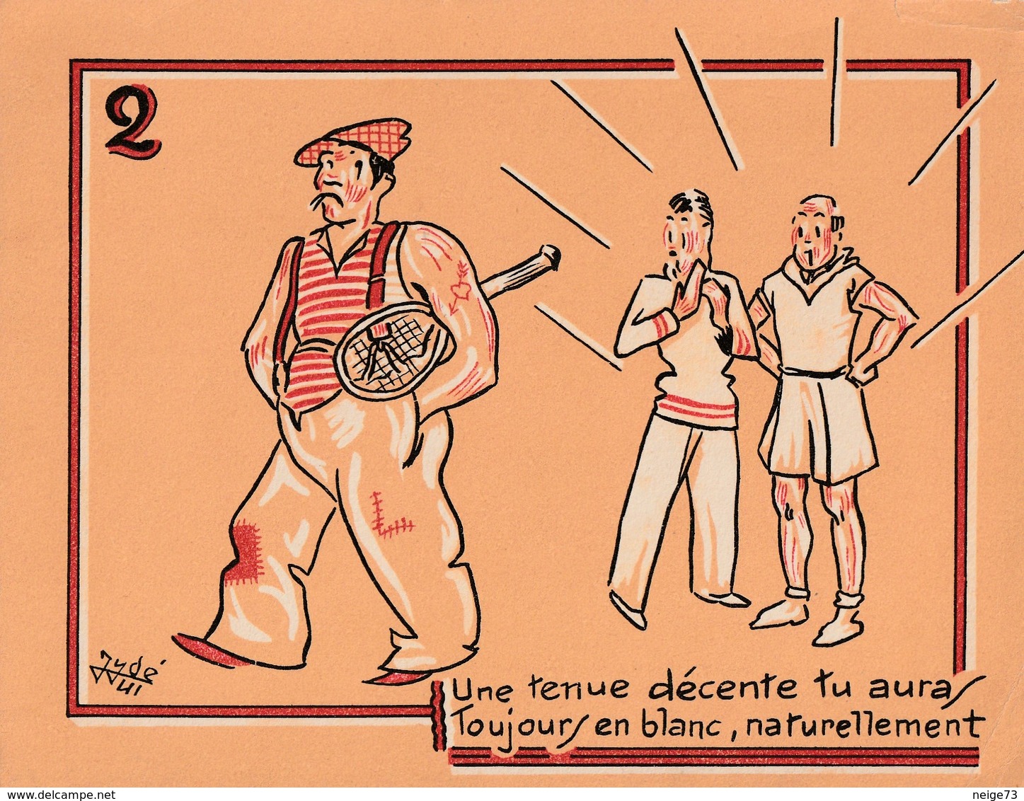 Série De 10 Grandes Images Sur Le Thème Du Tennis - Illustrées Par Jydé - 1941 - Humour - Sin Clasificación