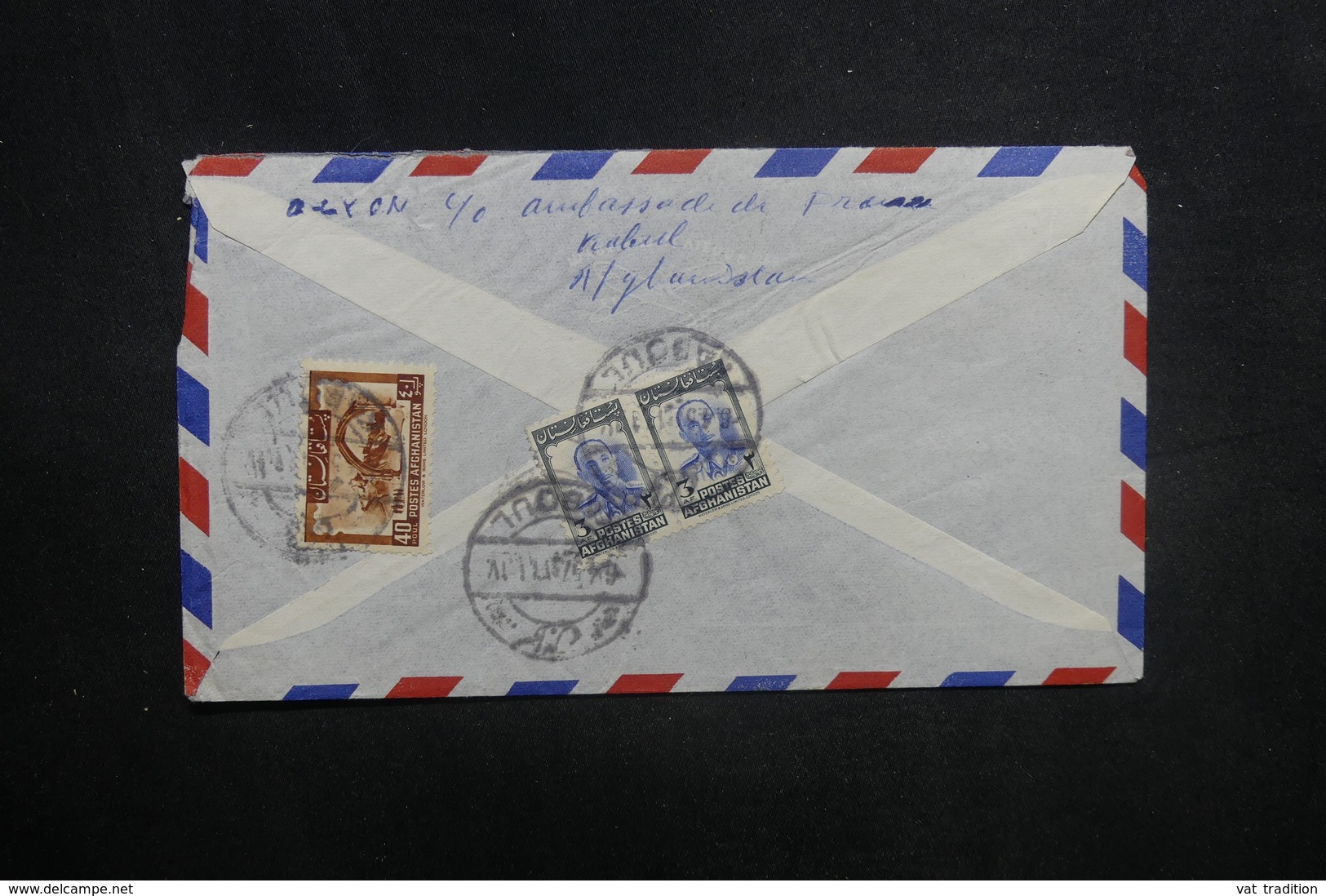 AFGHANISTAN - Enveloppe De Kaboul Pour Paris En 1957, Affranchissement Plaisant Au Verso - L 37590 - Afghanistan