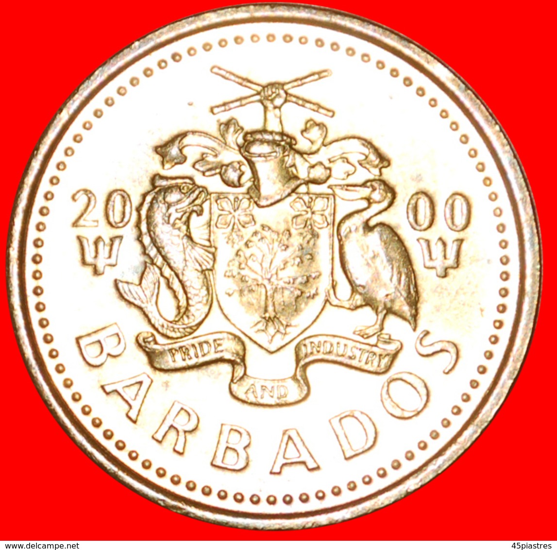 + GREAT BRITAIN (1973-2007): BARBADOS ★ 5 CENTS 2000 MINT LUSTER! LOW START ★ NO RESERVE! - Barbados (Barbuda)