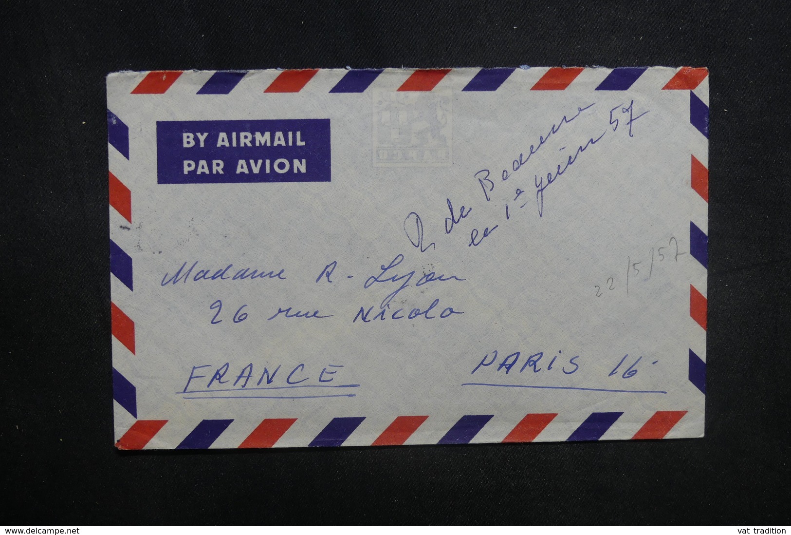 AFGHANISTAN - Enveloppe De Kaboul Pour Paris En 1957, Affranchissement Plaisant Au Verso - L 37592 - Afghanistan