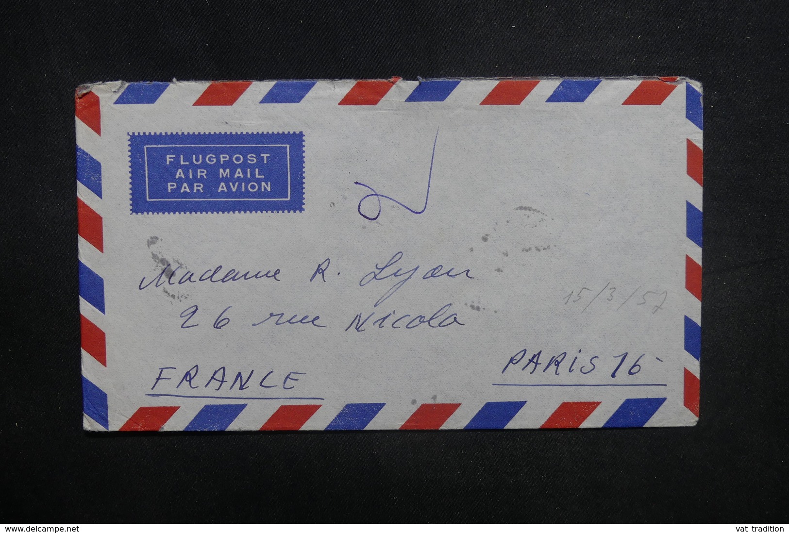 AFGHANISTAN - Enveloppe De Kaboul Pour Paris En 1957, Affranchissement Plaisant Au Verso - L 37594 - Afghanistan