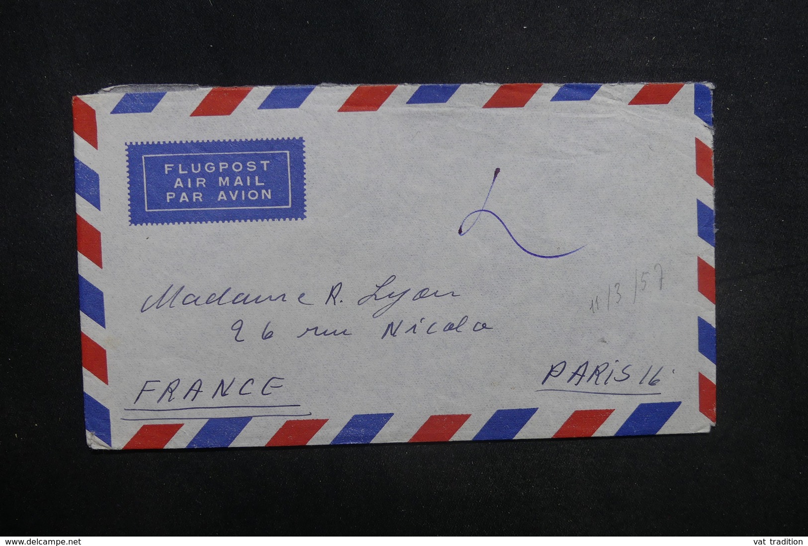 AFGHANISTAN - Enveloppe De Kaboul Pour Paris En 1957, Affranchissement Plaisant Au Verso - L 37595 - Afghanistan