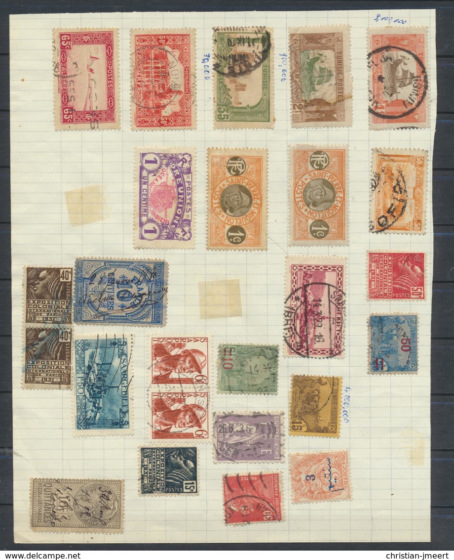 Lot Collection FRANCE Et COLONIES  54 Timbres Oblitérés - Collectors