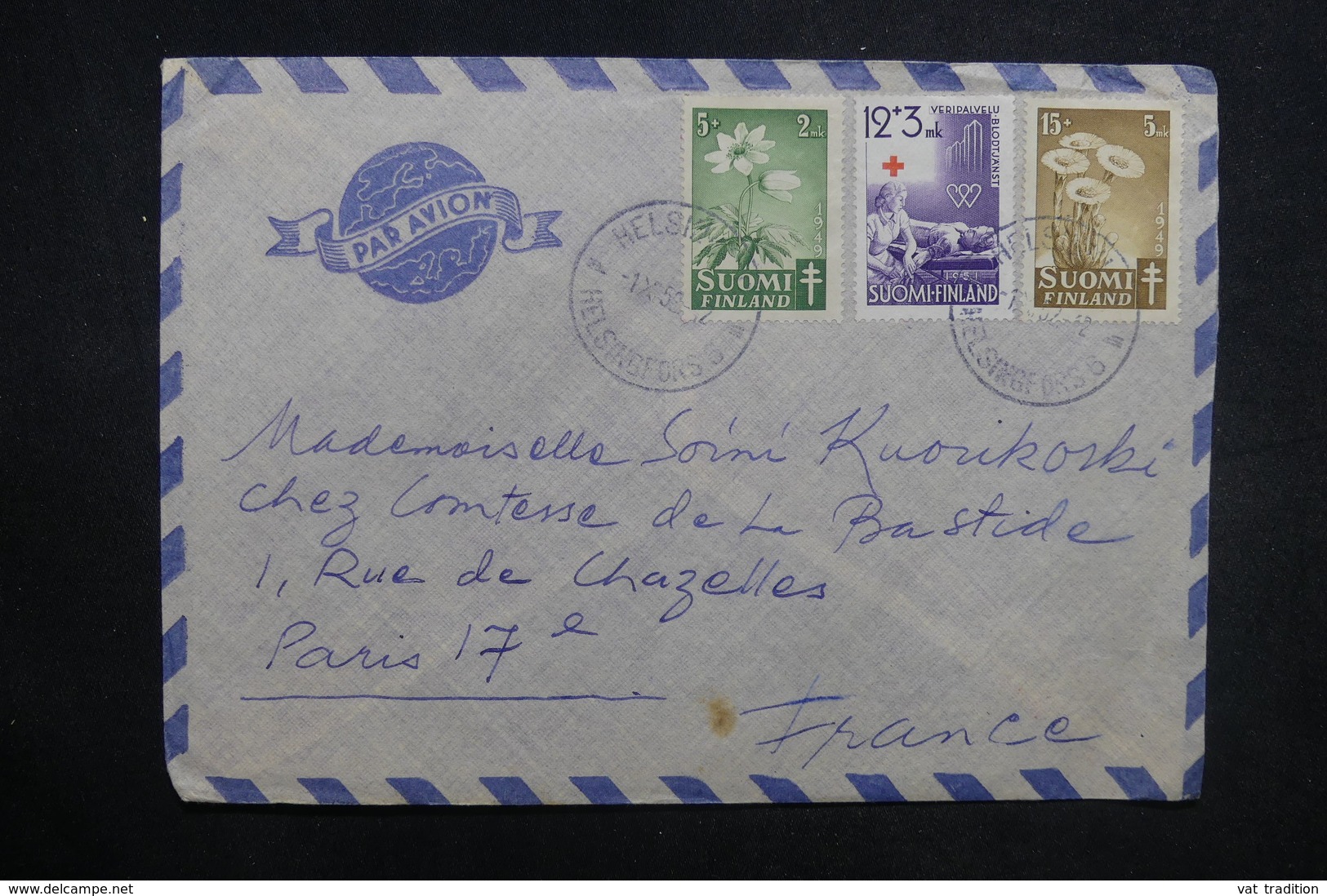 FINLANDE - Enveloppe De Helsinki Pour La France En 1952, Affranchissement Plaisant - L 37619 - Covers & Documents