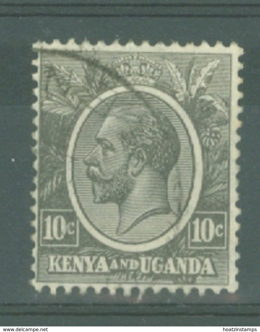 Kenya & Uganda: 1922/27   KGV    SG80    10c   Black    Used - Kenya & Uganda