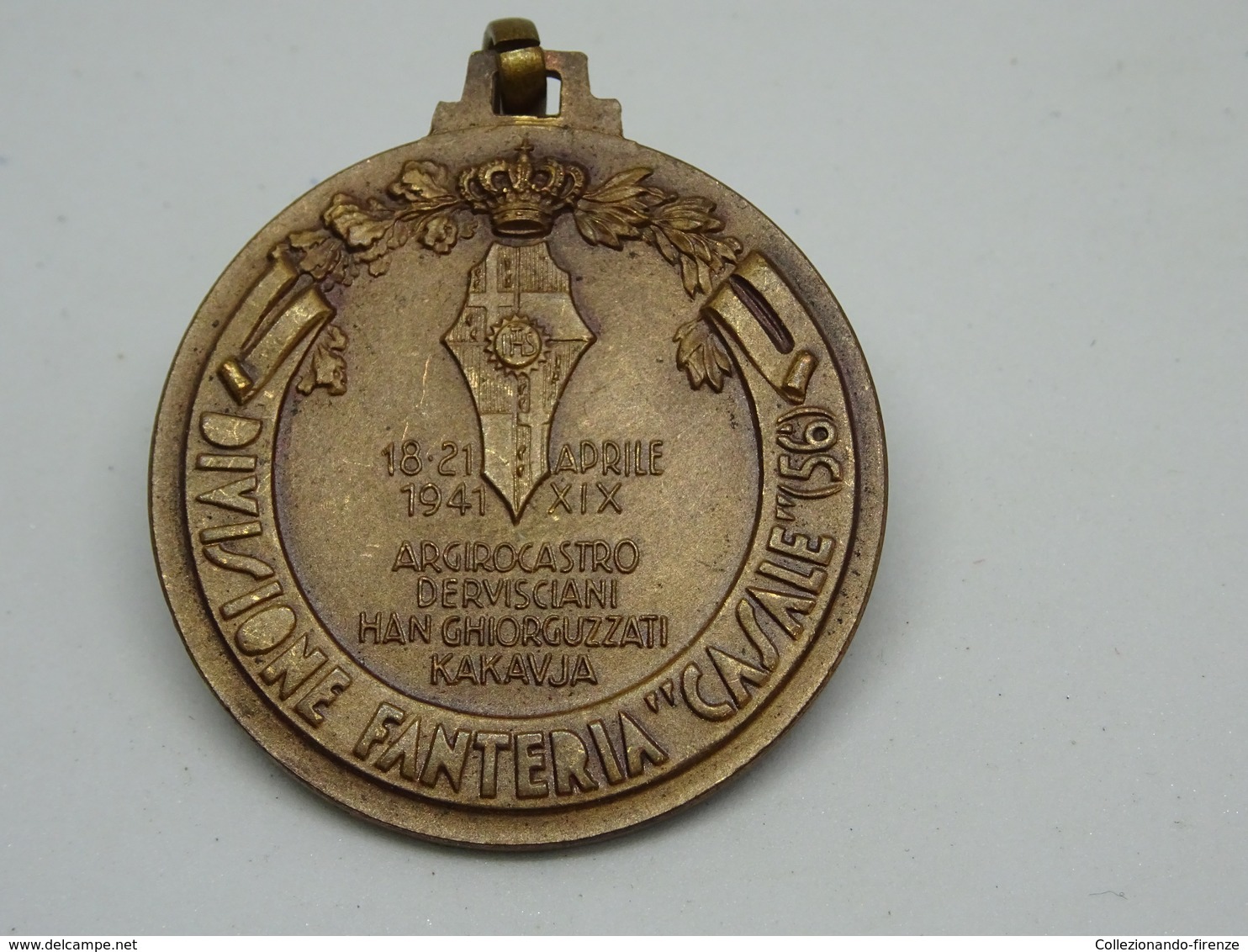 Medaglia Divisione Fanteria Casale 56 - 18-21 Aprile 1941  - I Gialli Del Calvario Al Fronte Greco Albanese - Altri & Non Classificati