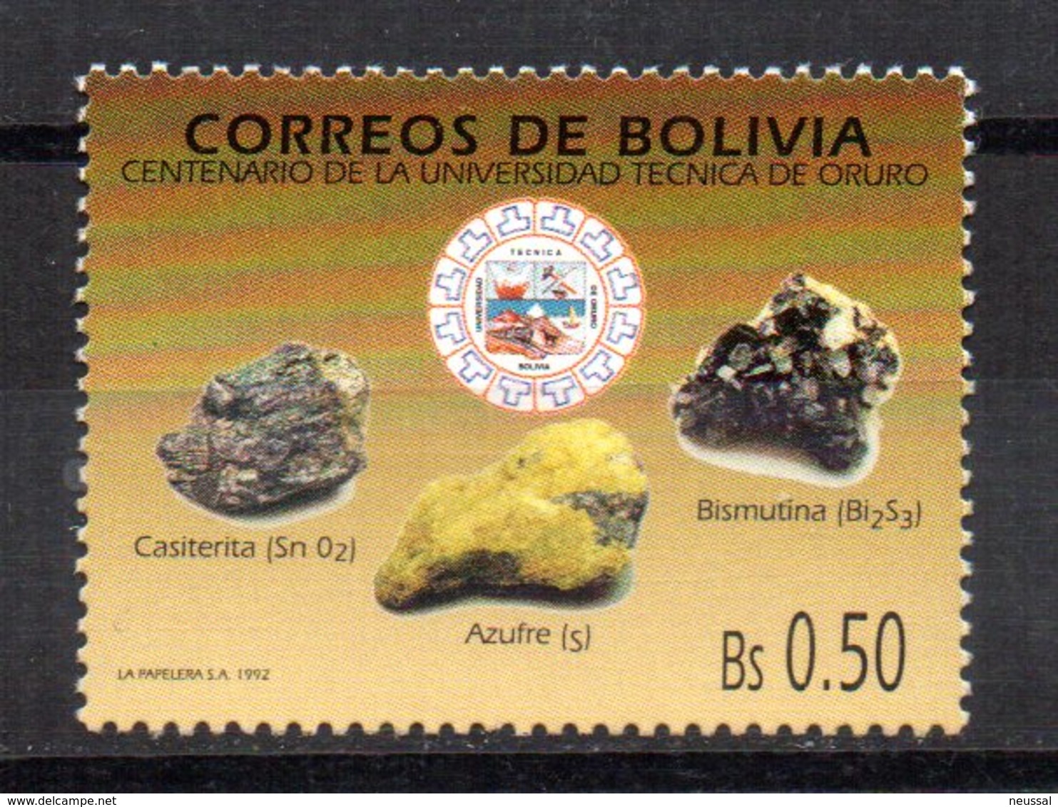 Sello  Nº 800 Bolivia - Minerali