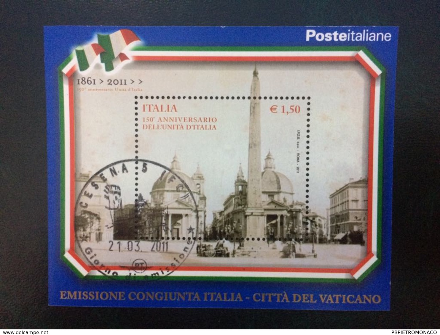 Italia 2011 - Foglietto 150 Anni Unità - Emissione Congiunta Italia - Vaticano - 2011-20:  Nuovi