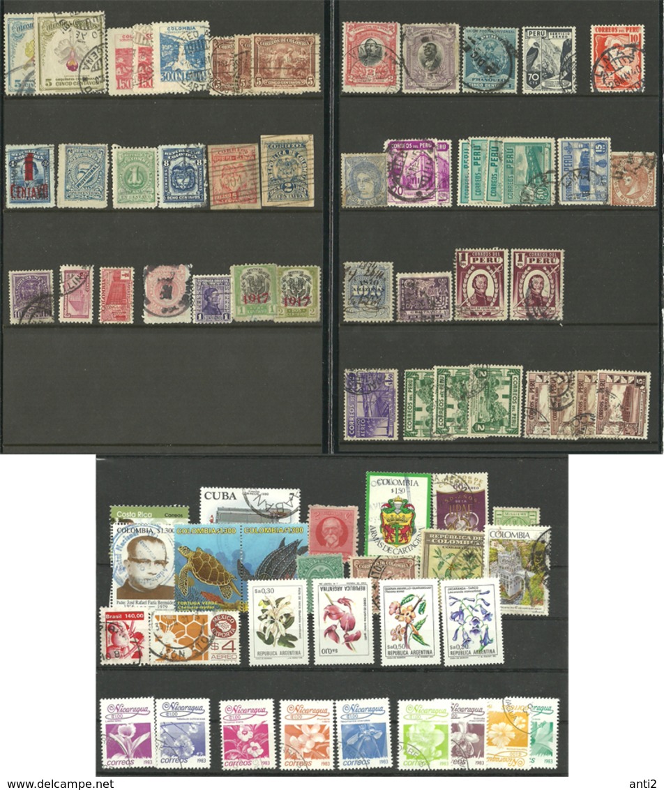 Ca 400 Stamps From America - Middle And South America   Mostly Used - Verzamelingen