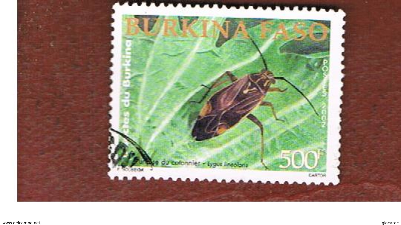 BURKINA FASO    -   MI 1848  -  2002  INSECTS: LYGUS LINEOLARIS)  - USED ° - Burkina Faso (1984-...)