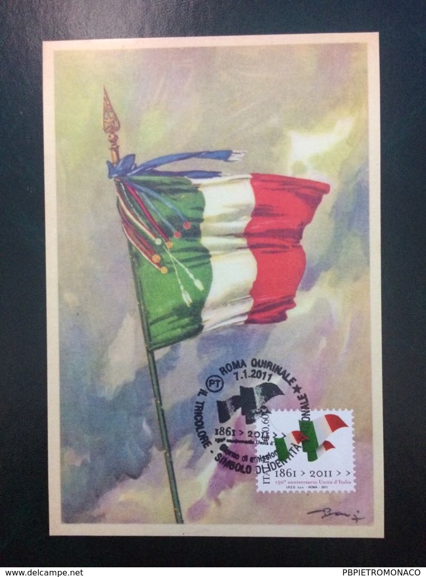 MAXI CARTOLINA FDC - Italia 2011 - Tricolore Simbolo Di Identità Nazionale - FDC