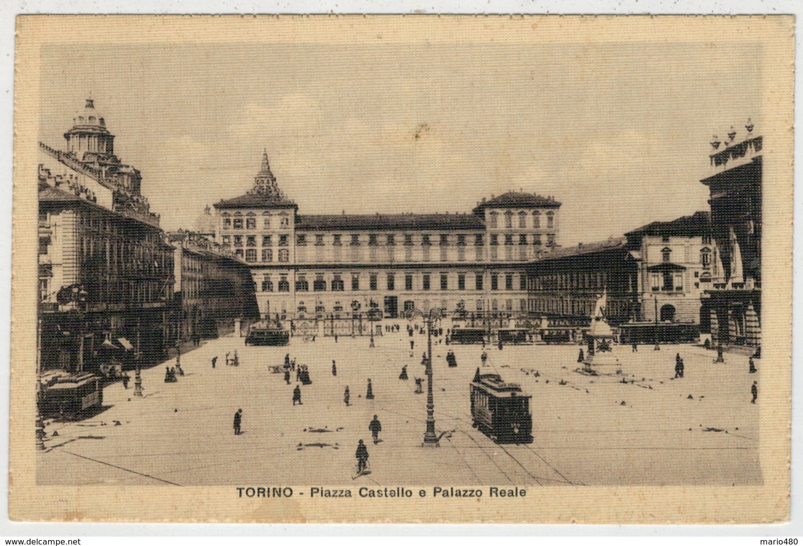 TORINO   PIAZZA   CASTELLO   E  PALAZZO   REALE   (TARGHETTA  2 SCAN)         (VIAGGIATA) - Palazzo Reale