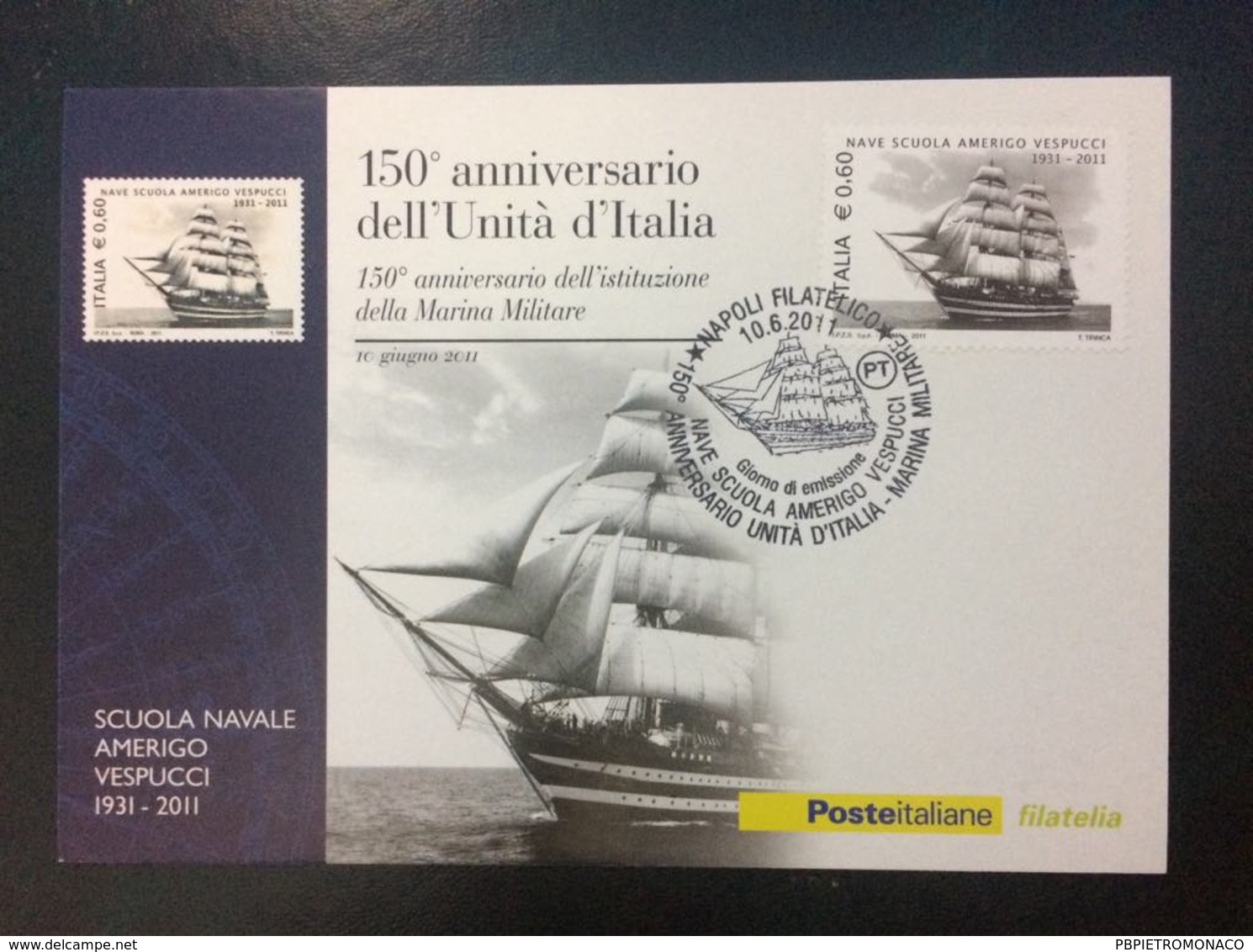 2011 Cartolina Filatelicha FDC "150°ANNIVER. UNITA' D'ITALIA MARINA MILITARE" - FDC